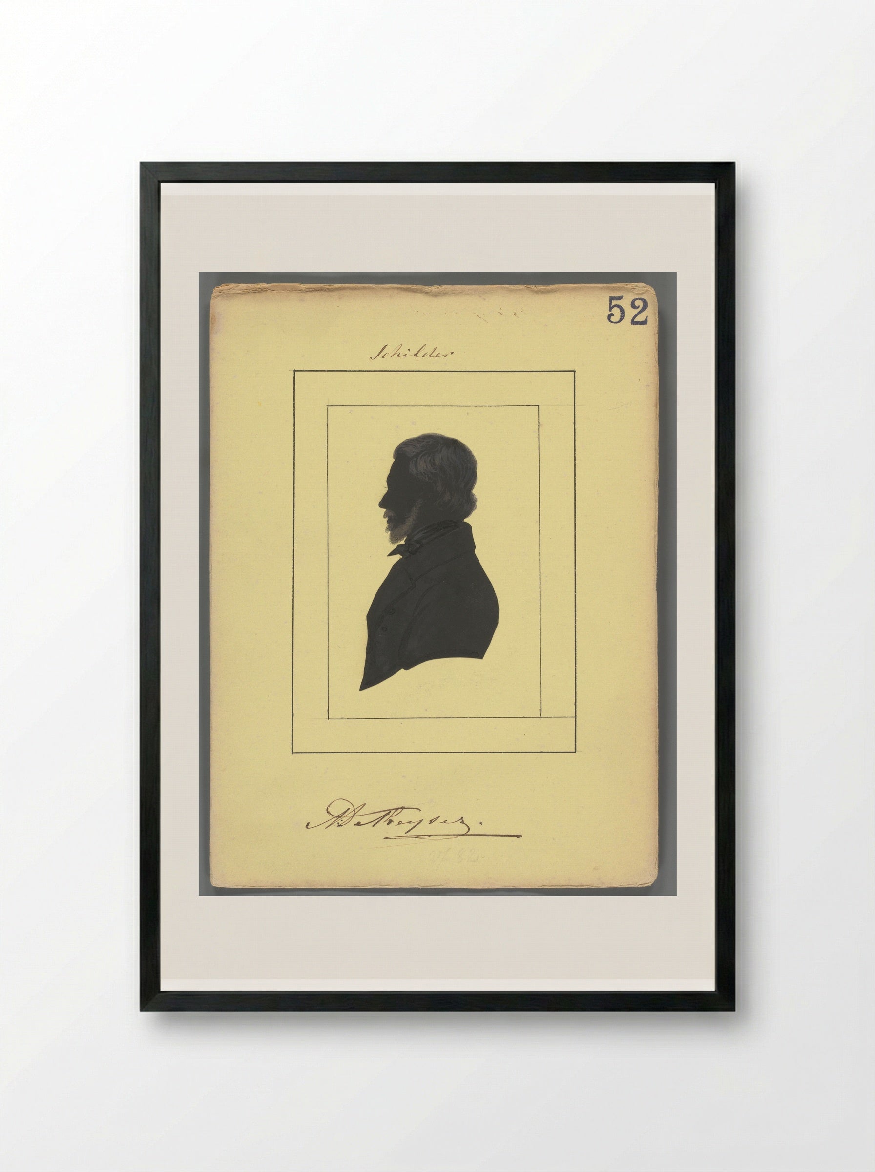 Silhouetportret van Nicaise De Keyser - Elisabeth Alida Haanen - Framed Print Black