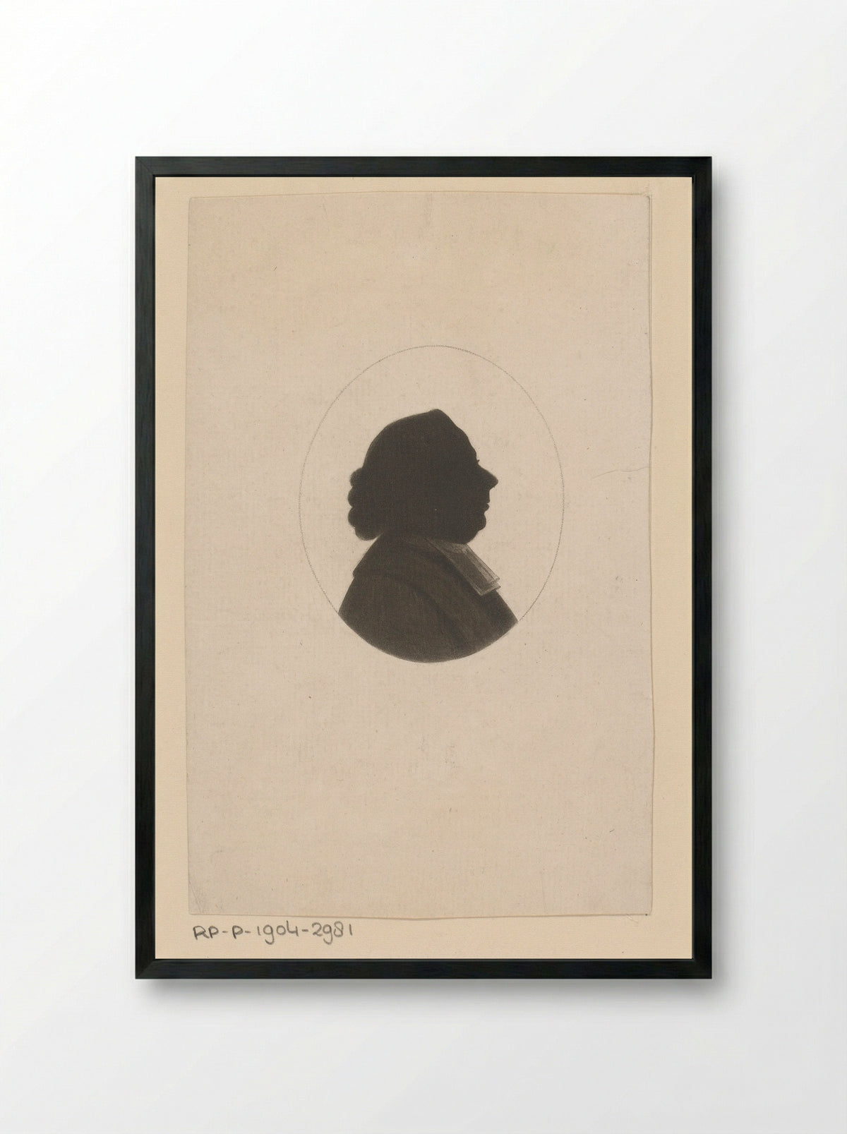 Silhouetportret van Samuel Eschauzier - Johannes Christiaan Bendorp - Framed Print Black
