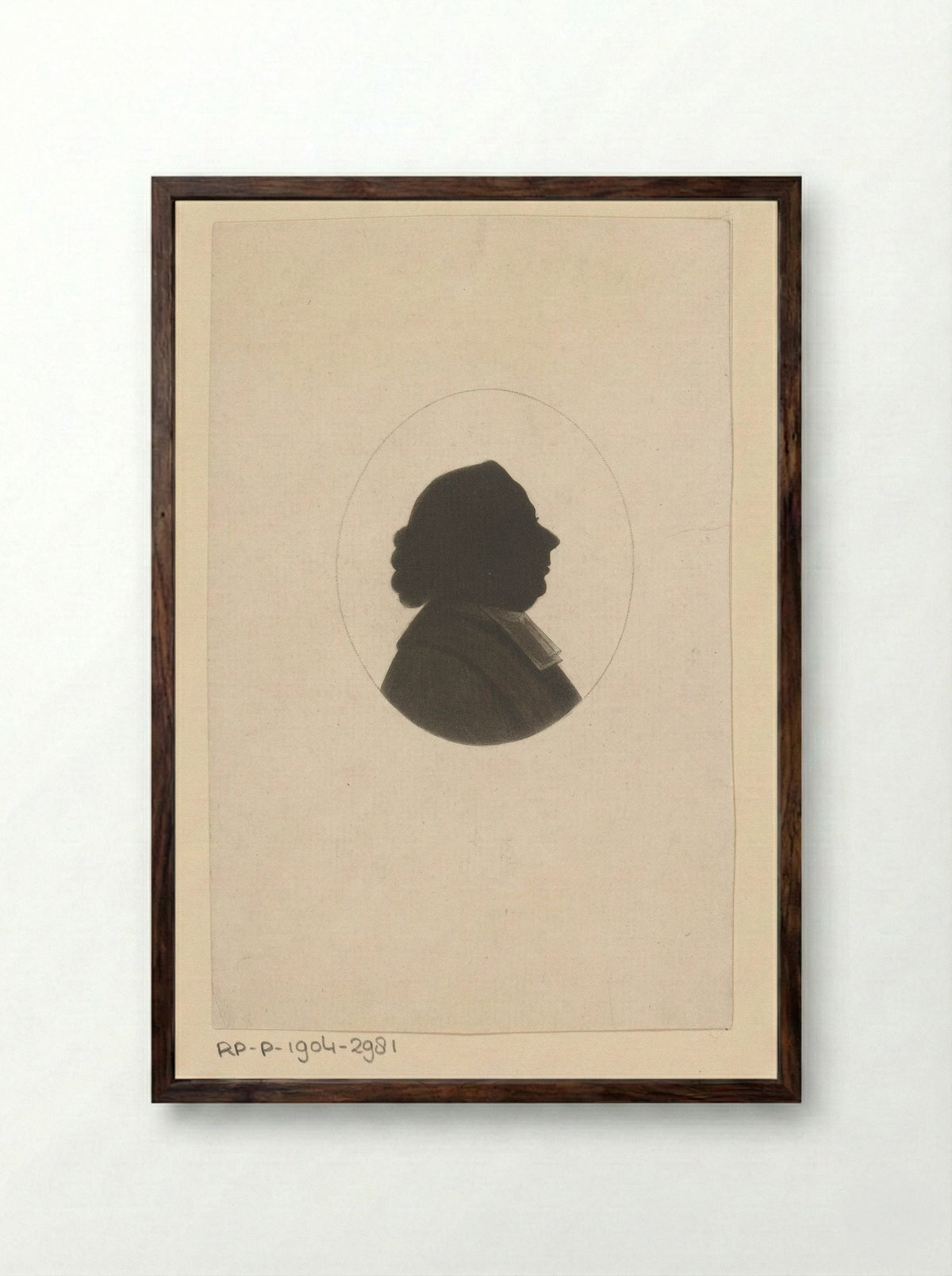 Silhouetportret van Samuel Eschauzier - Johannes Christiaan Bendorp - Framed Print Dark Wood