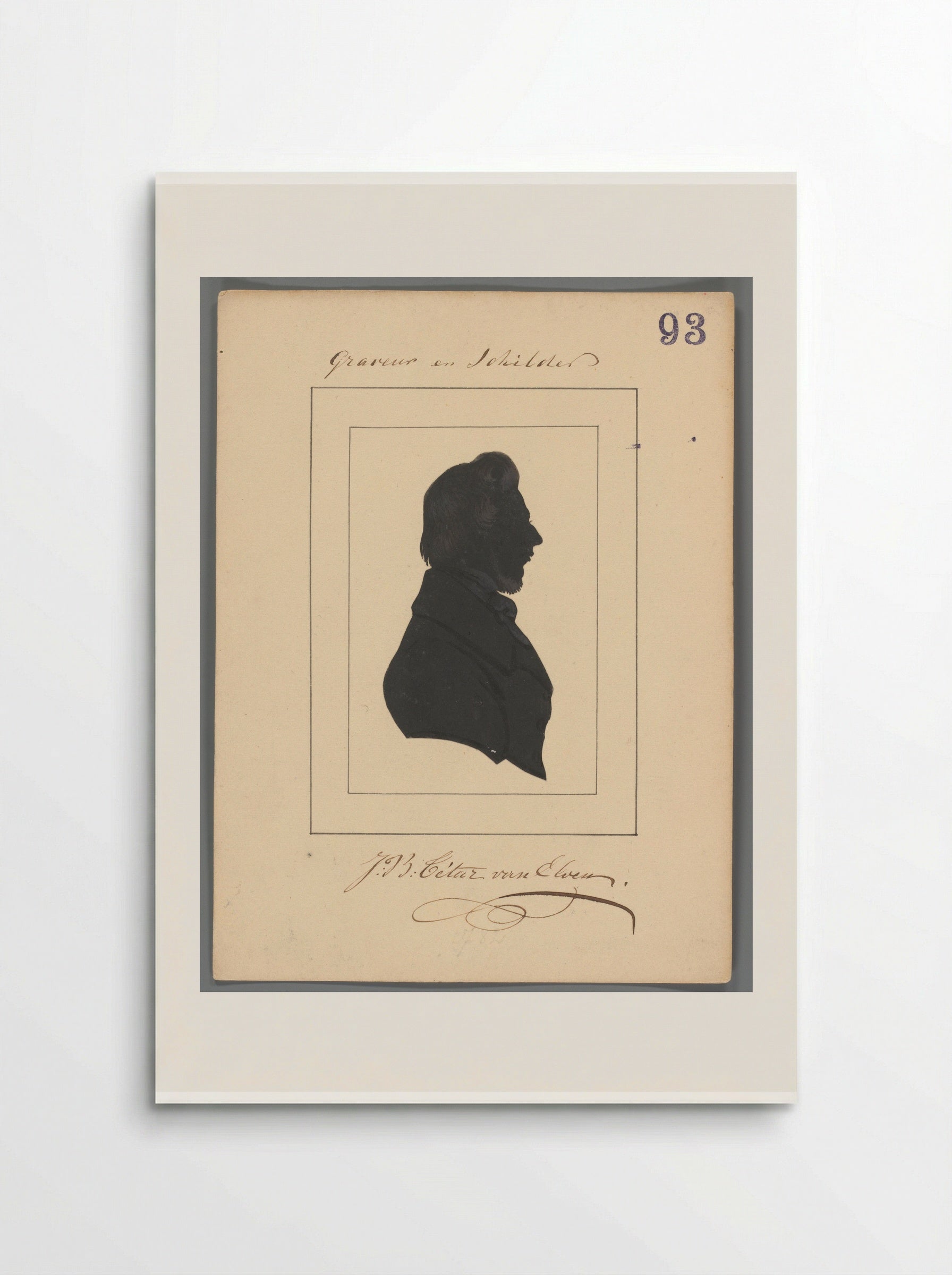 Silhouette Portrait of Jan Baptist Tetar van Elven - Elisabeth Alida Haanen - Poster