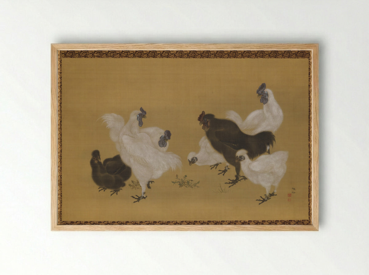 Silkies - Mori Sosen - Framed Print Wood