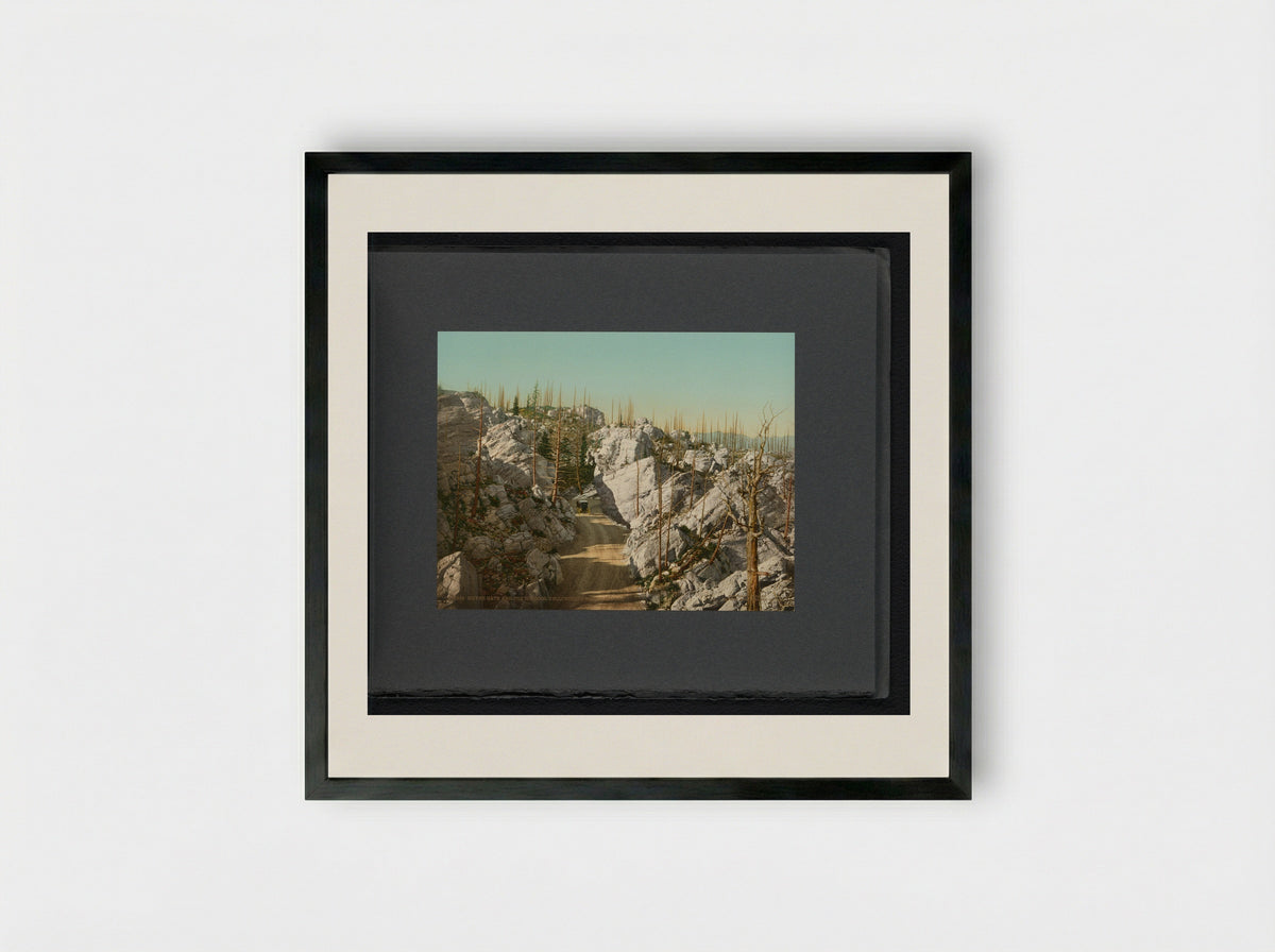 Silver Gate and the Hoodoos, Yellowstone National Park - William Henry Jackson - Framed Print Black
