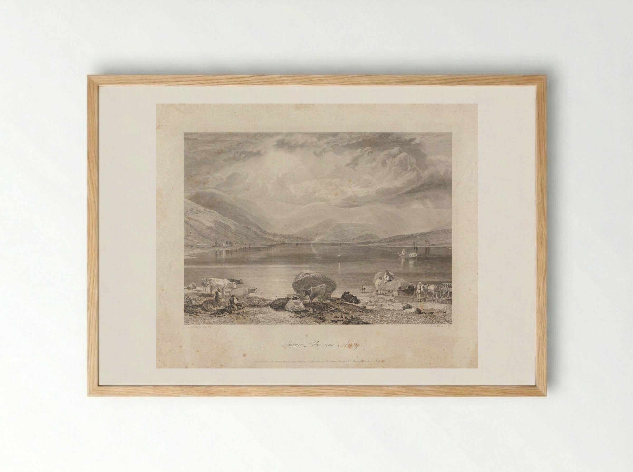 Simmer Lake near Askrig - Henry Le Keux - Framed Print Wood