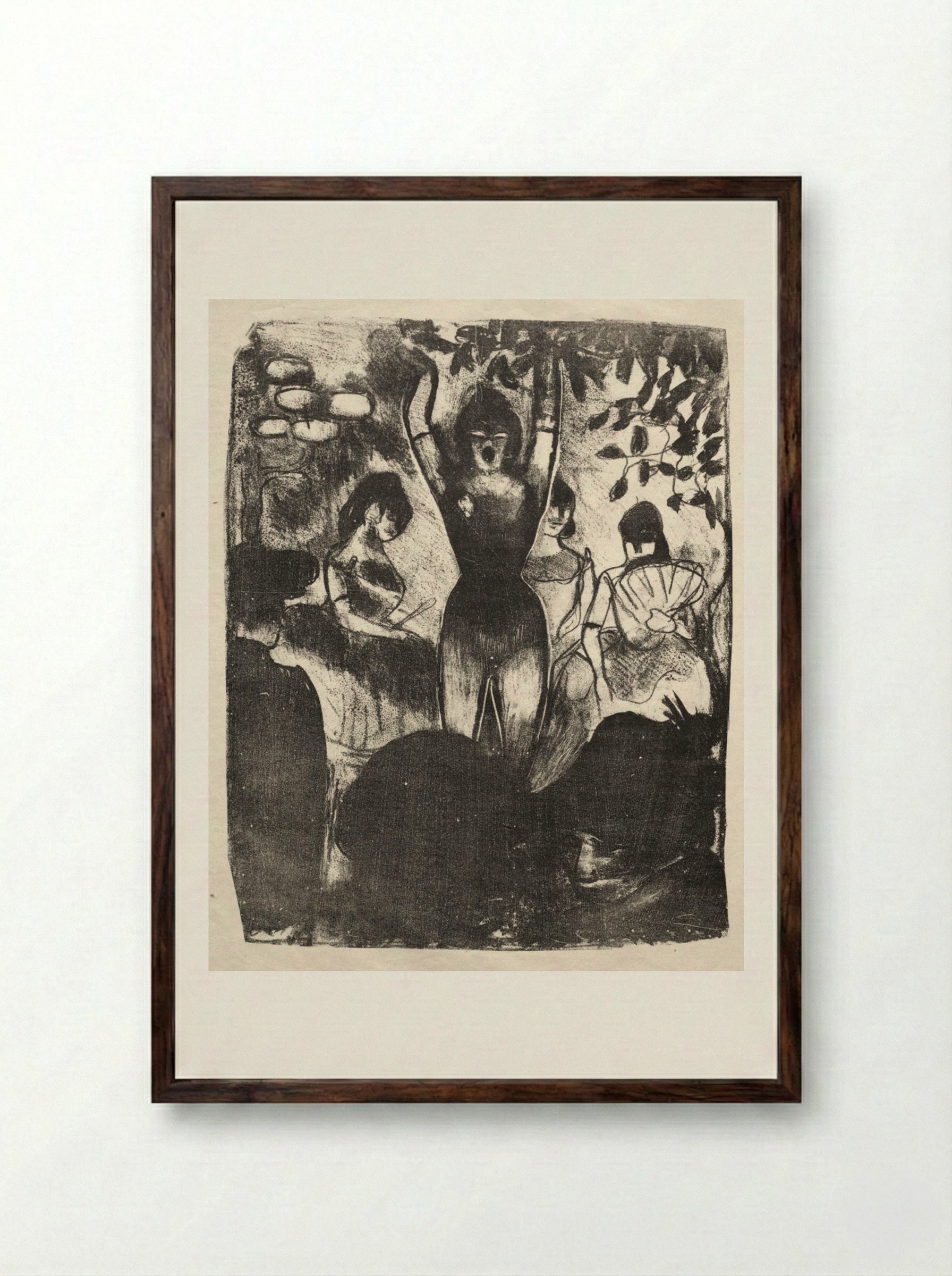 Singer at the Café-Concert - Émile Bernard - Framed Print Dark Wood
