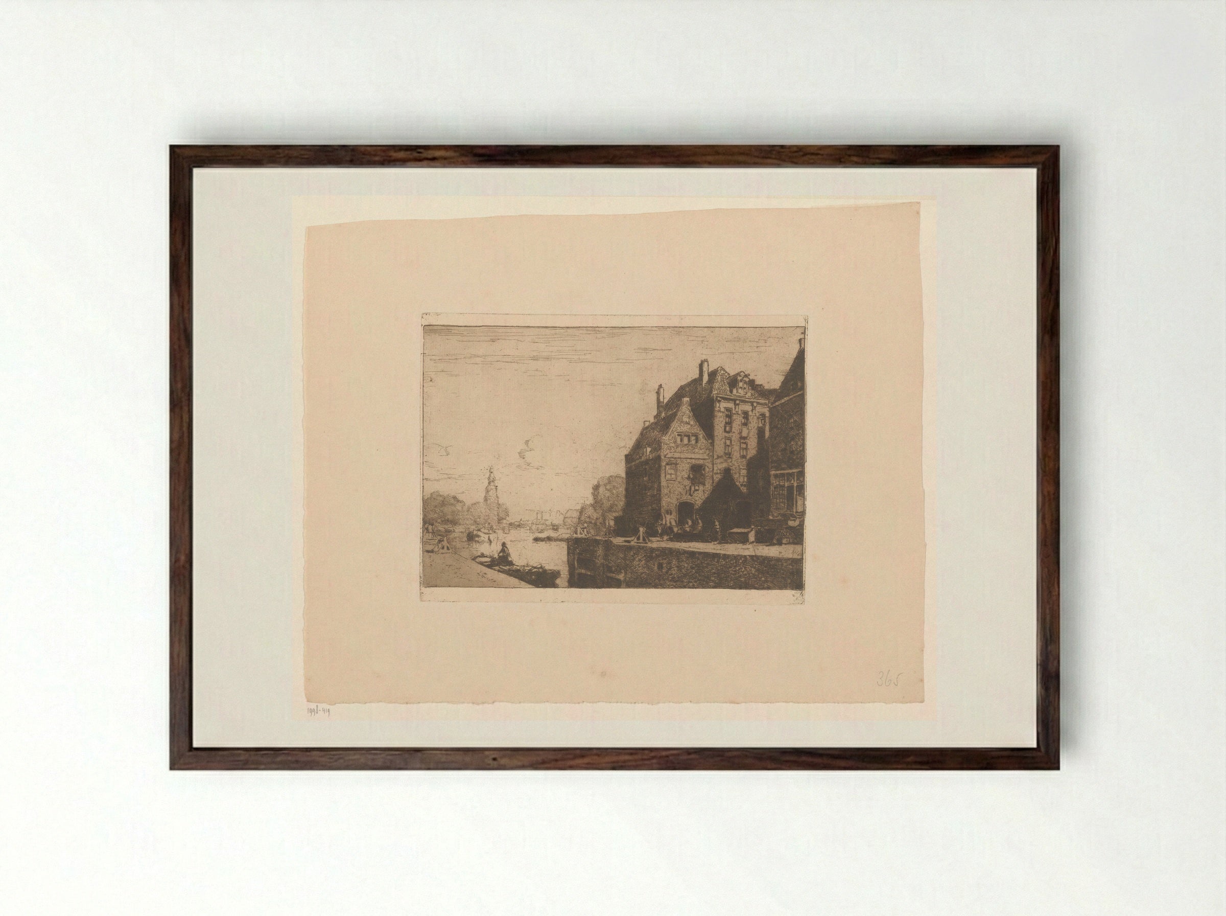 Sint Antoniesluis, Amsterdam - Cornelis Vreedenburgh - Framed Print Dark Wood