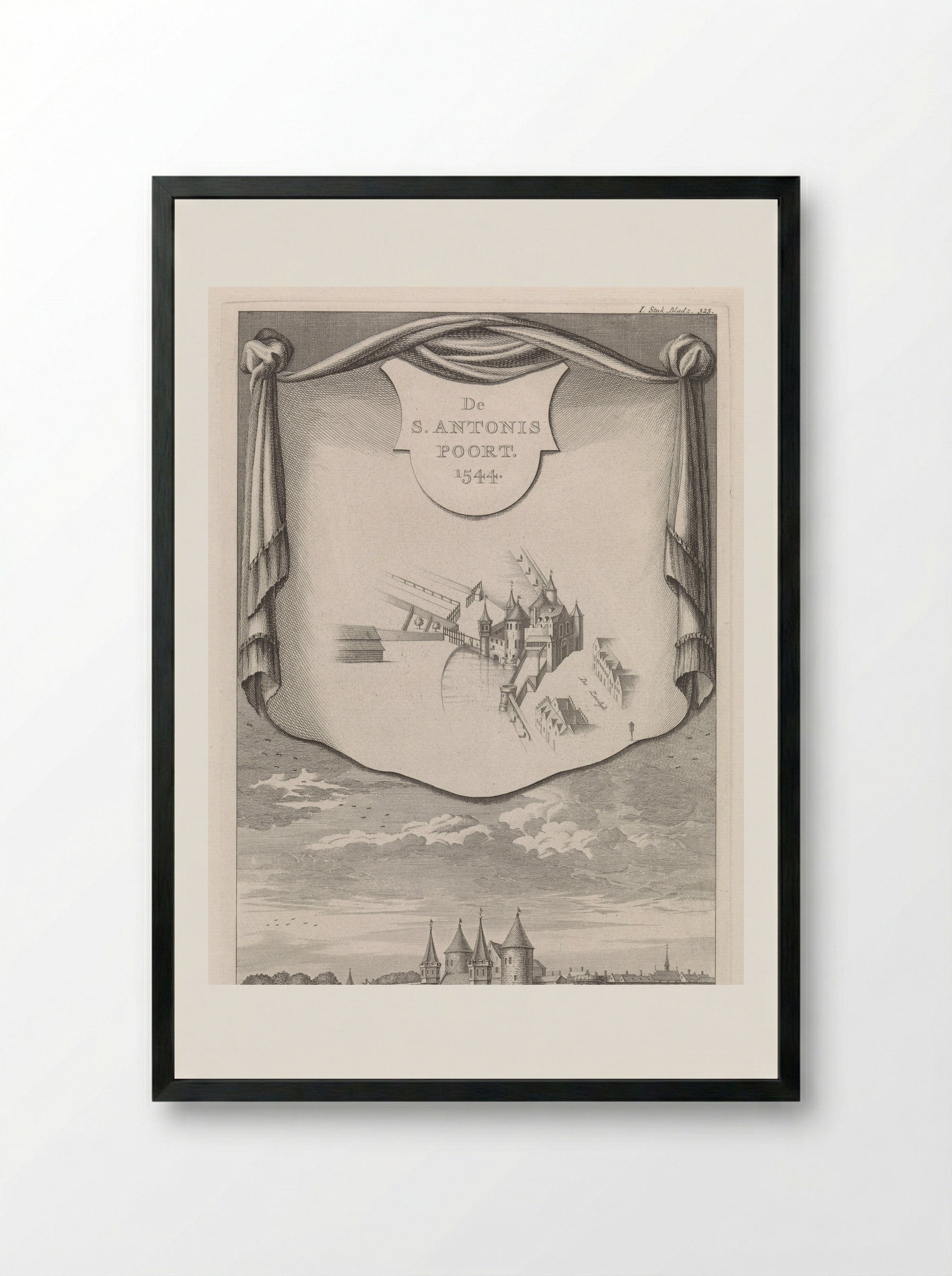Sint-Antoniespoort van Amsterdam - Jan Goeree - Framed Print Black