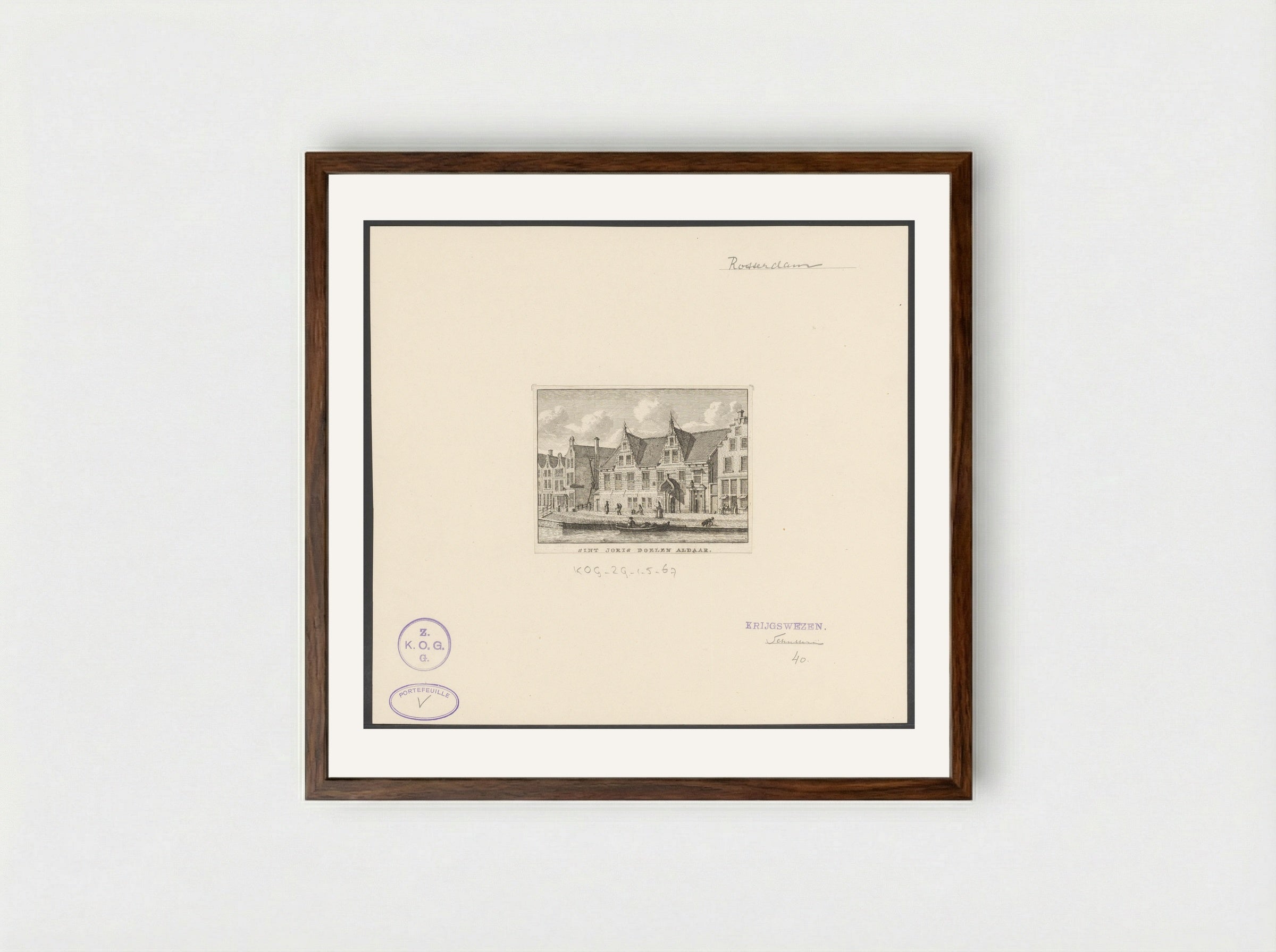 Sint-Jorisdoelen te Rotterdam - Carel Frederik Bendorp (I) - Framed Print Dark Wood