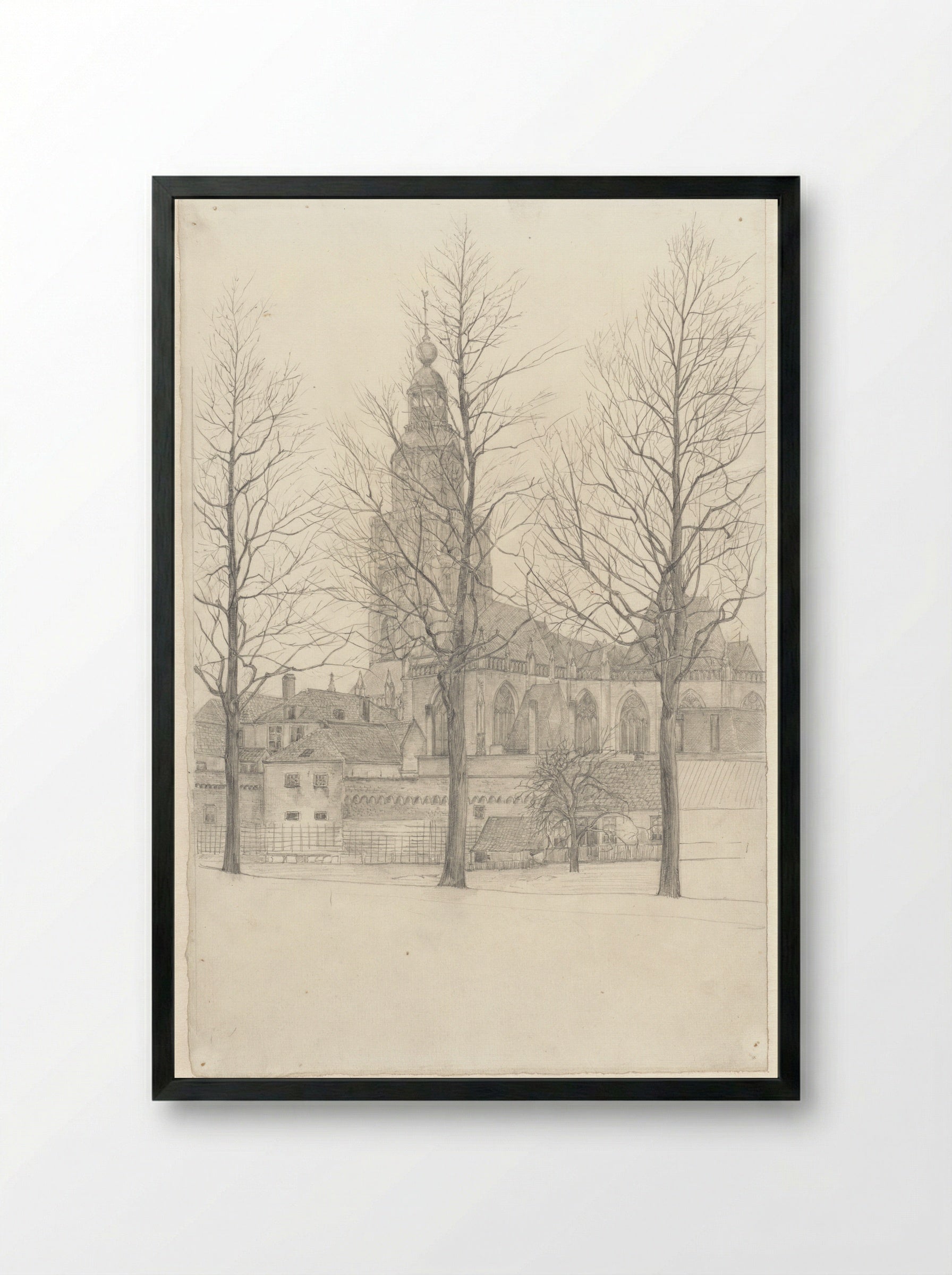Sint Walburgskerk te Zutphen - Johanna Quirina van Regteren Altena - Framed Print Black