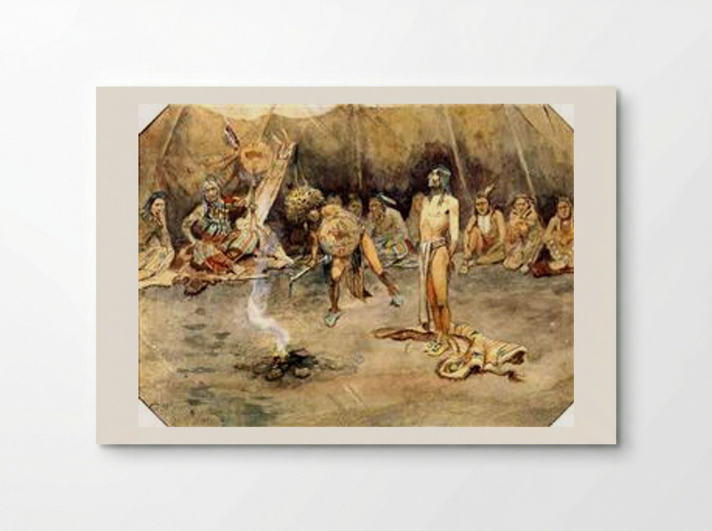 Sioux Torturing a Blackfoot Brave - Charles M. Russell - Poster