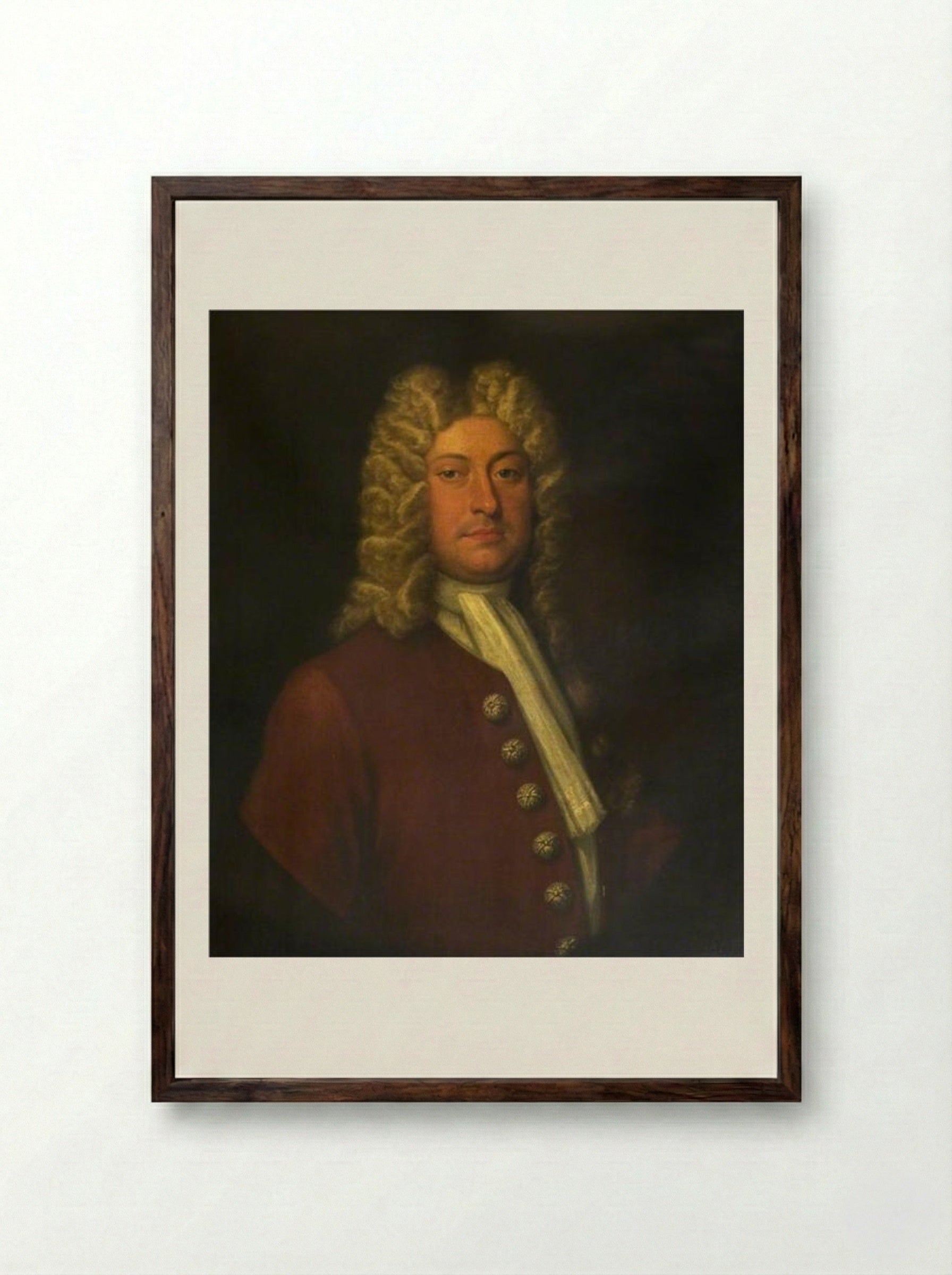 Sir Christopher Wren - John Riley - Framed Print Dark Wood