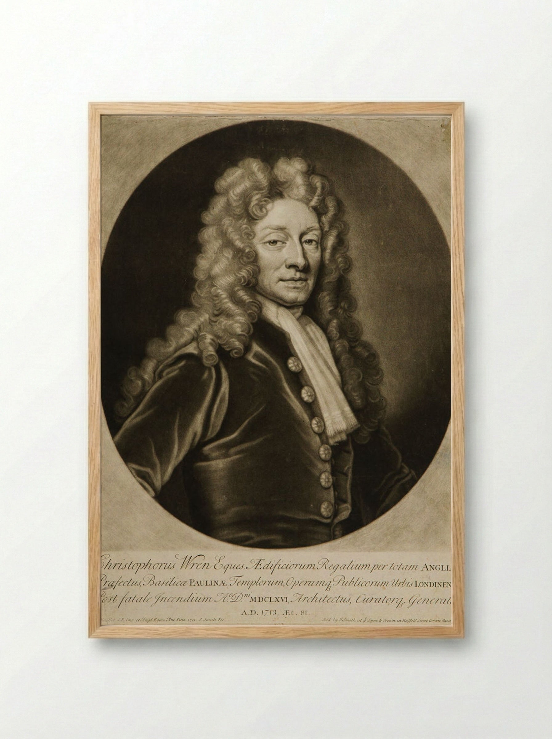 Sir Christopher Wren - John Smith - Framed Print Wood