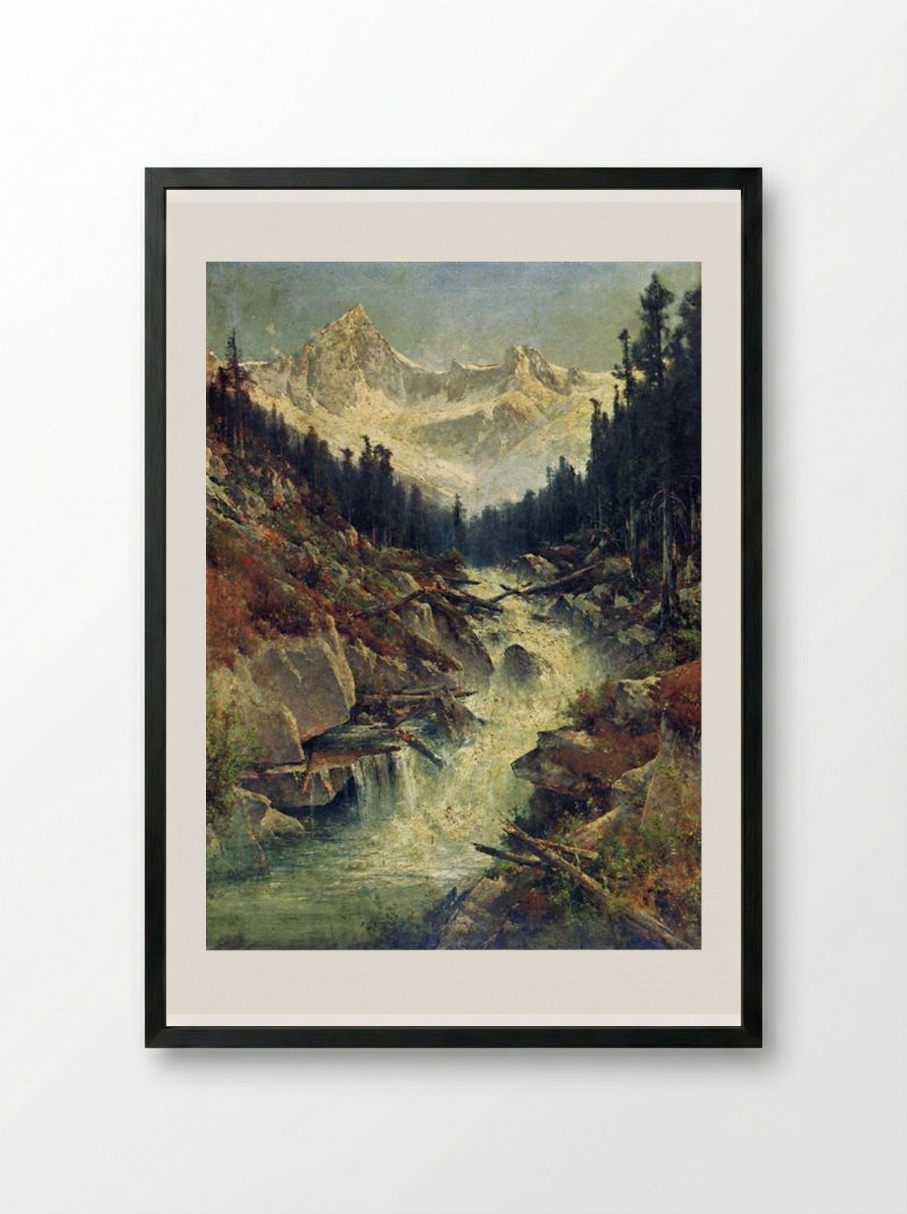 Sir Donald Peak and Selkirk Glacier, Canada - Thomas Hill - Framed Print Black