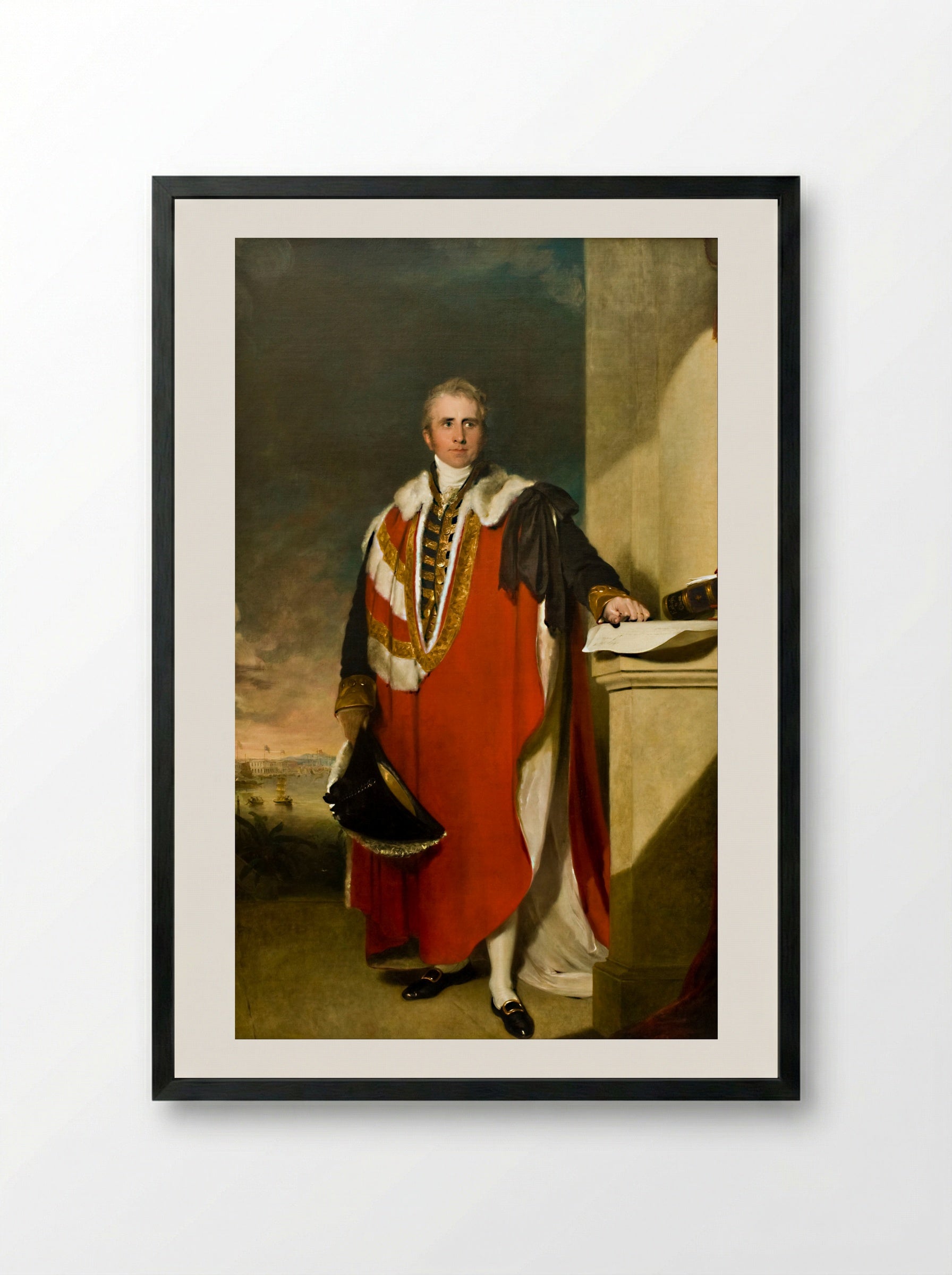 Sir Edward Pellew, 1st Viscount Exmouth - Sir Thomas Lawrence - Framed Print Black
