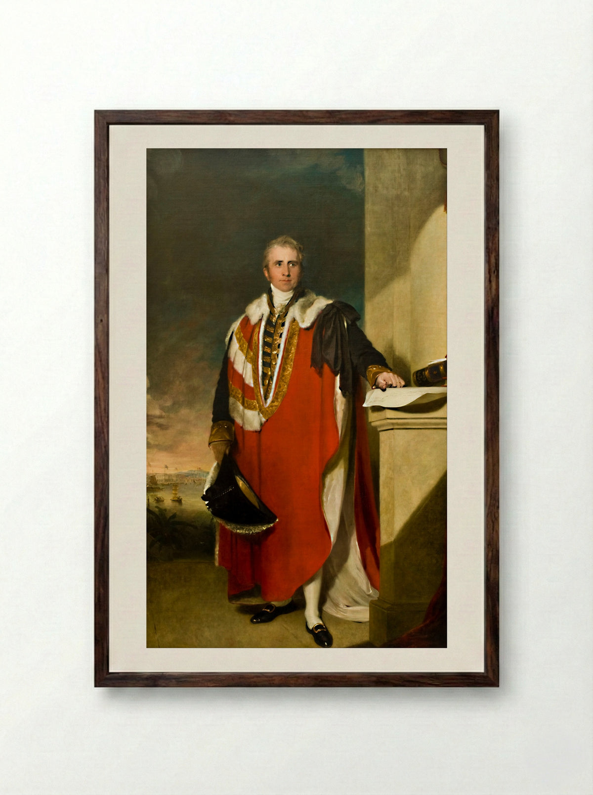 Sir Edward Pellew, 1st Viscount Exmouth - Sir Thomas Lawrence - Framed Print Dark Wood