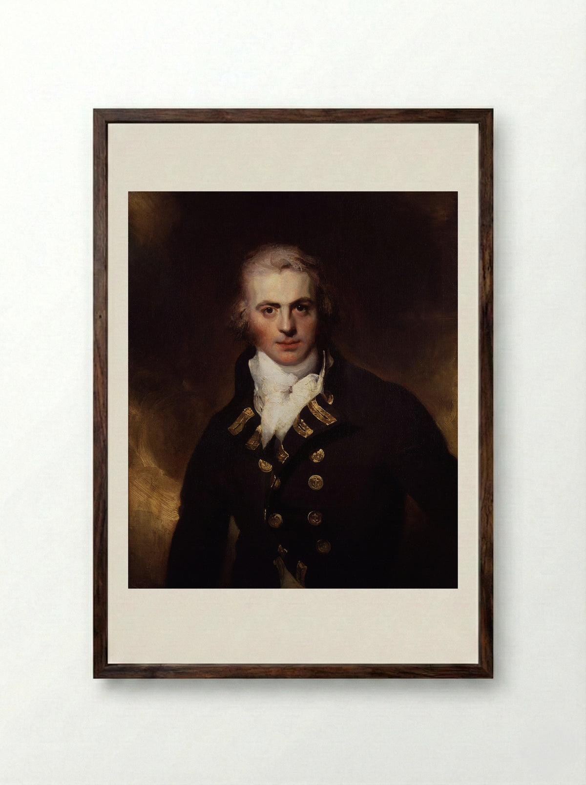 Sir Graham Moore - Sir Thomas Lawrence - Framed Print Dark Wood
