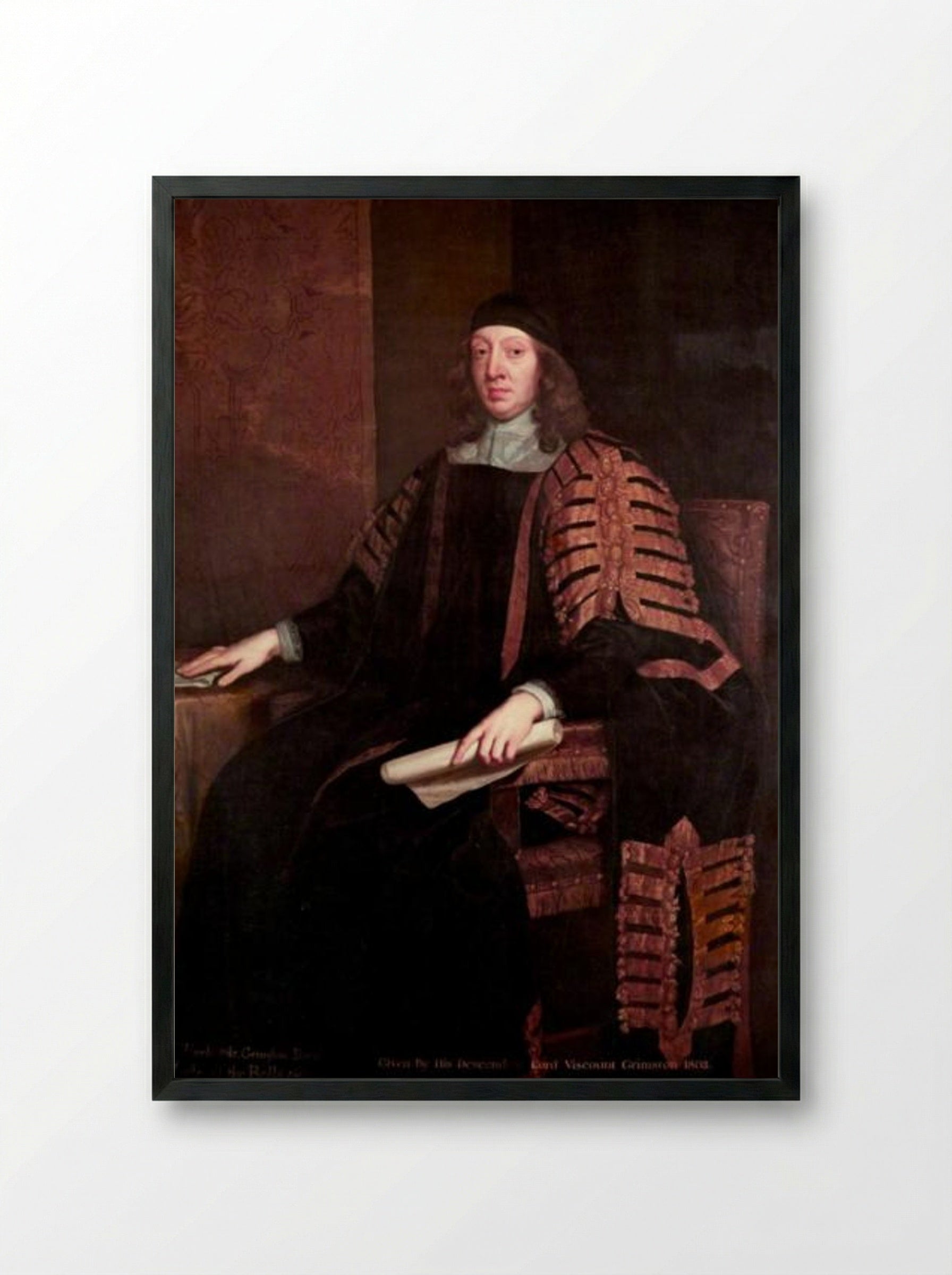 Sir Harbottle Grimston, Speaker - John Riley - Framed Print Black