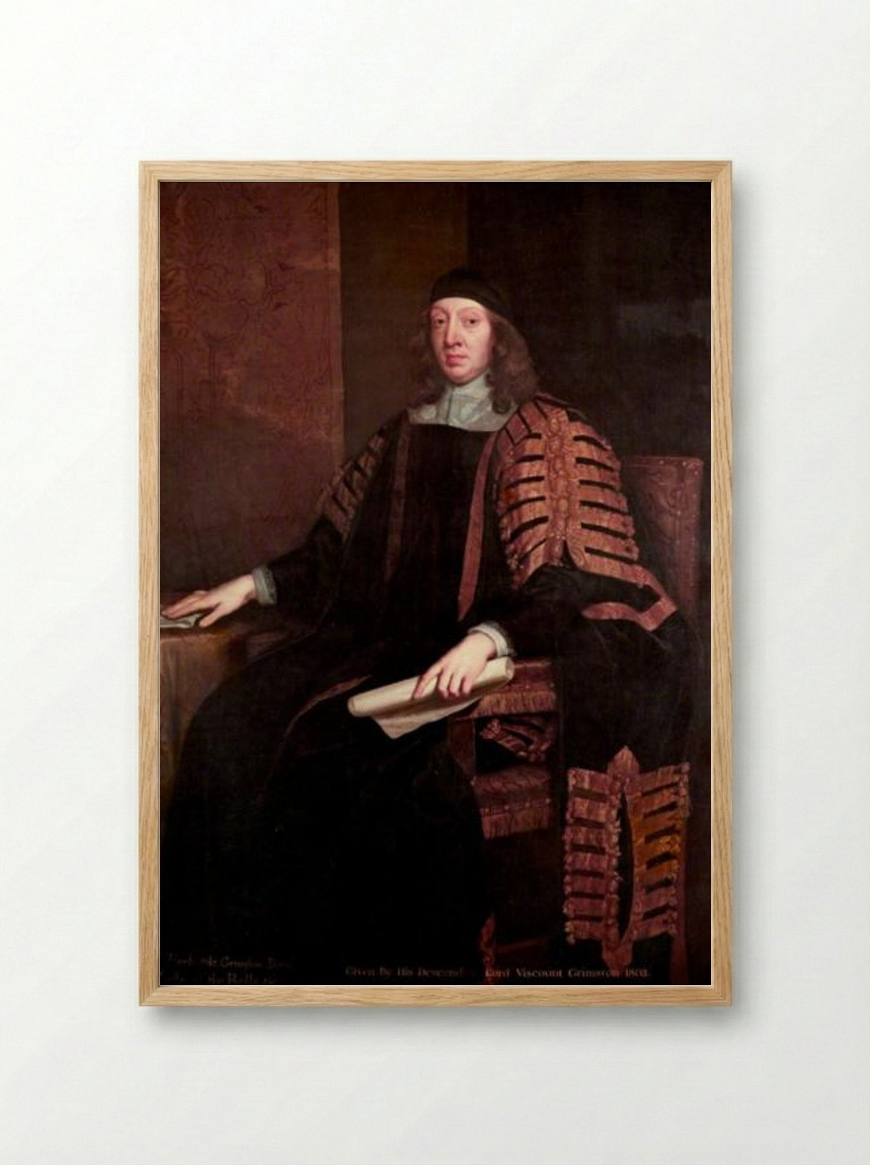 Sir Harbottle Grimston, Speaker - John Riley - Framed Print Wood