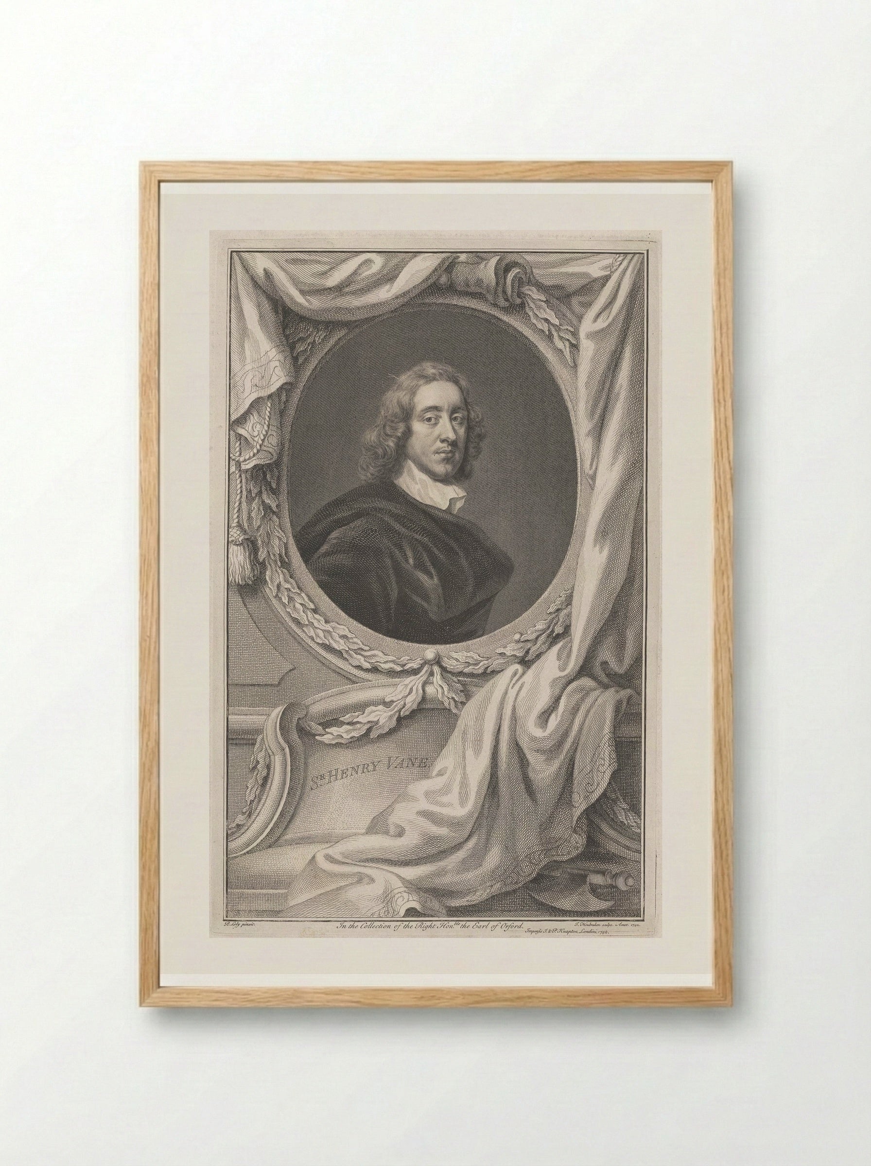 Sir Henry Vane - Jacobus Houbraken - Framed Print Wood