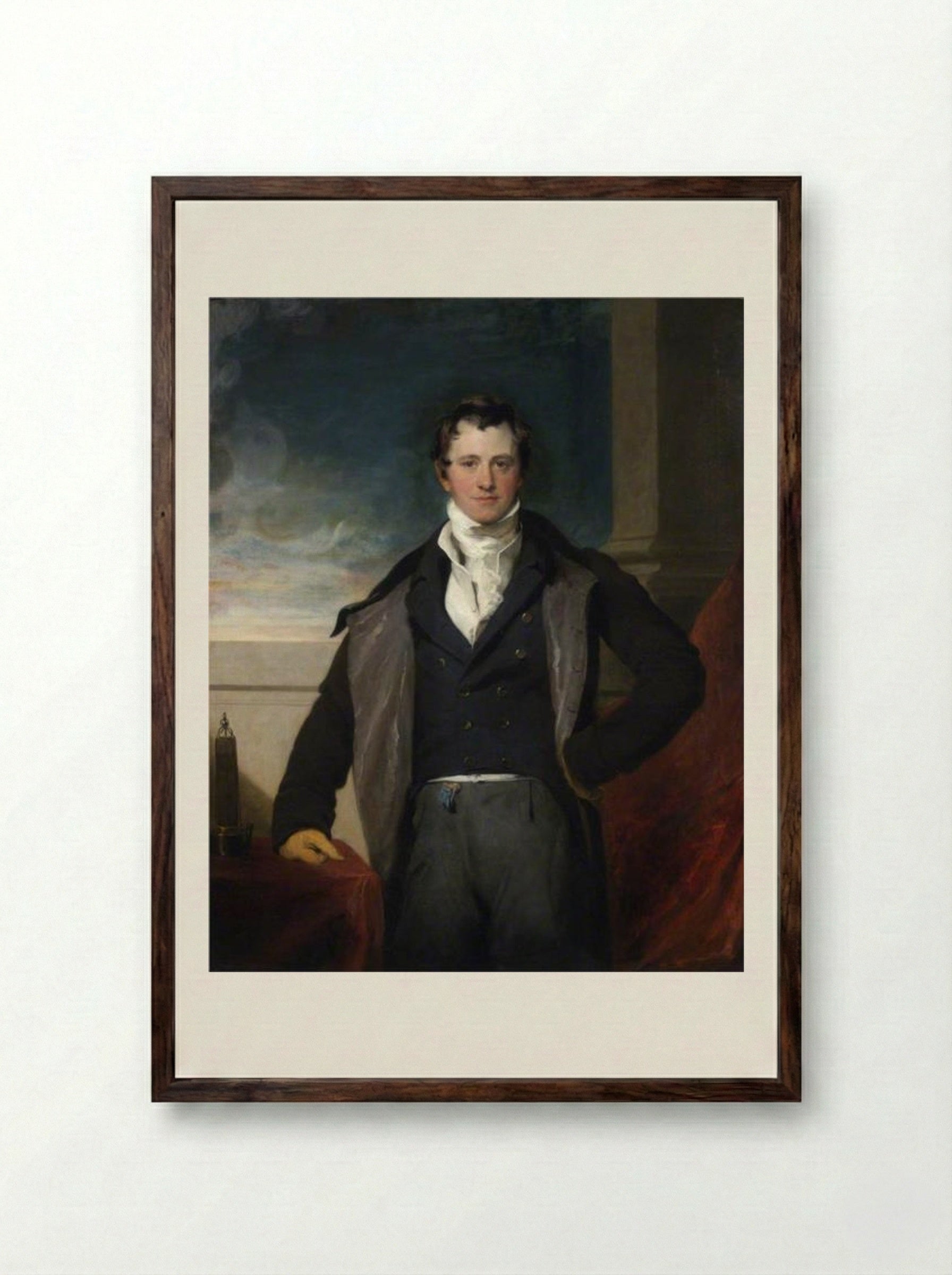 Sir Humphry Davy - Sir Thomas Lawrence - Framed Print Dark Wood
