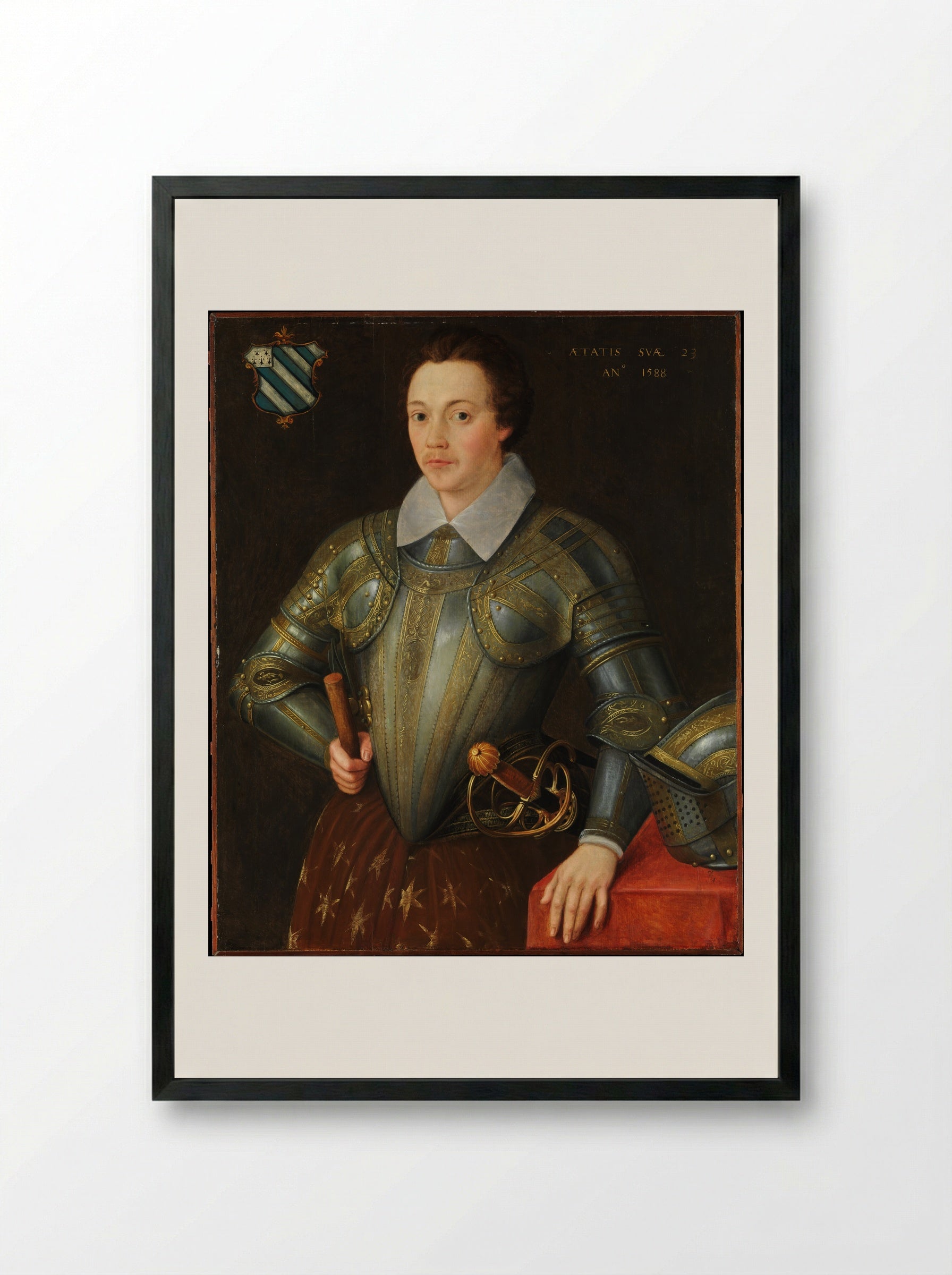 Sir John Shurley of Isfield - British School - Framed Print Black