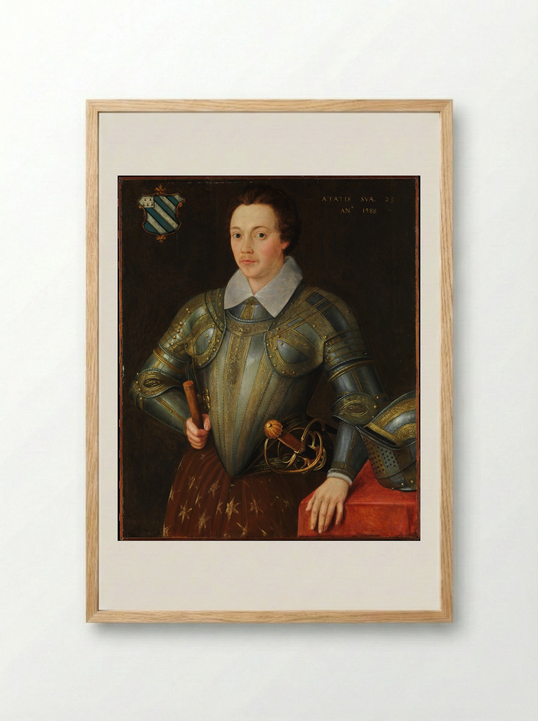 Sir John Shurley of Isfield - British School - Framed Print Wood