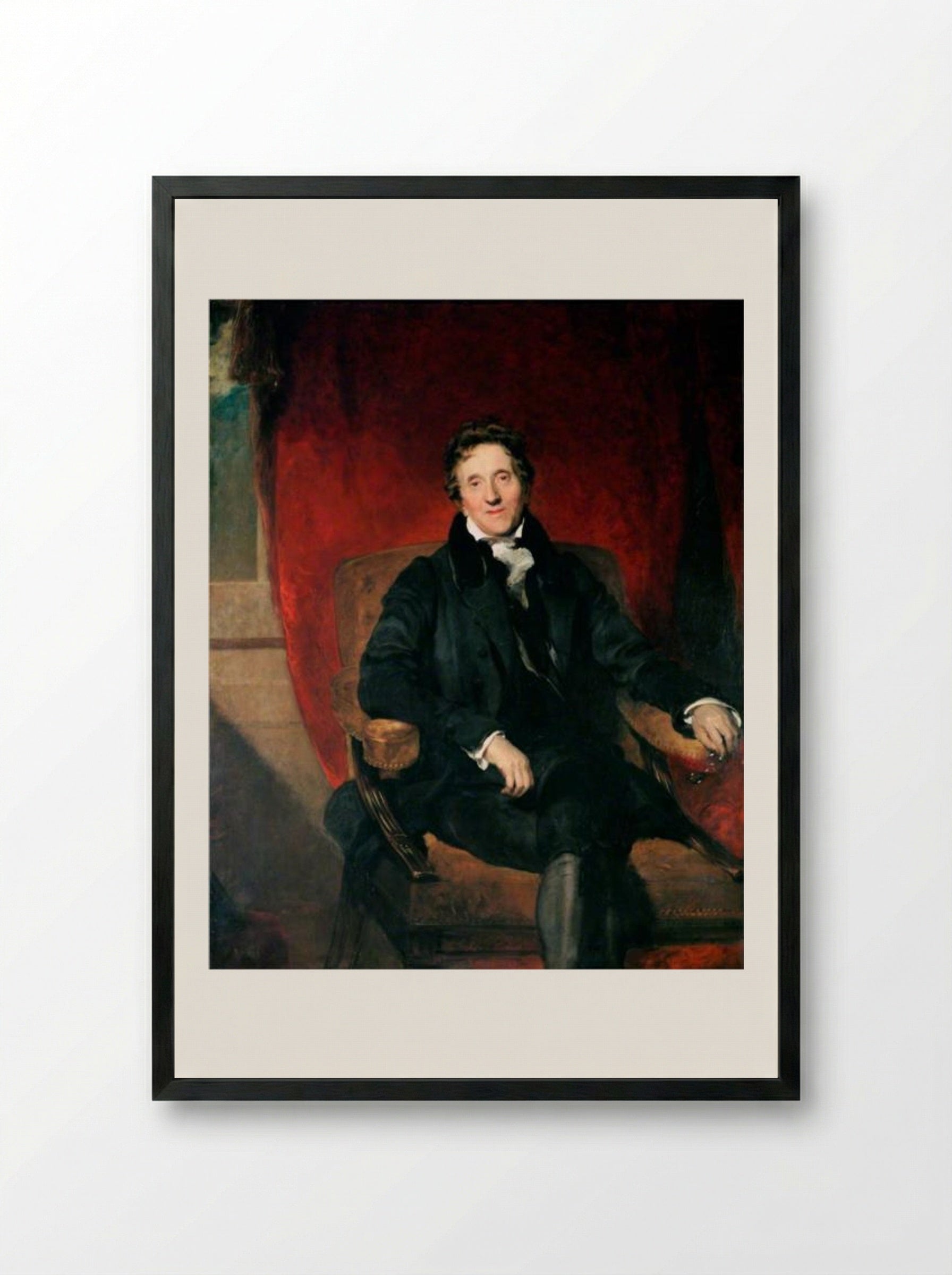 Sir John Soane, Aged 76 - Sir Thomas Lawrence - Framed Print Black