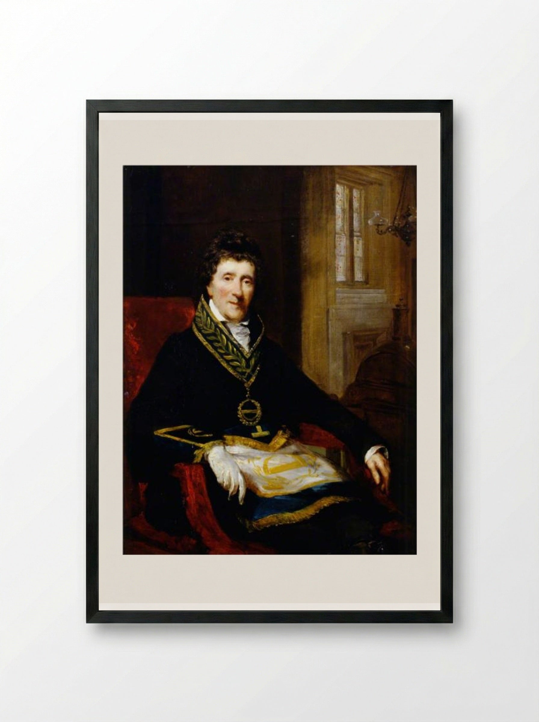 Sir John Soane, in Masonic Costume, as Grand Superintendent and President of the Board of Works - John Jackson - Framed Print Black