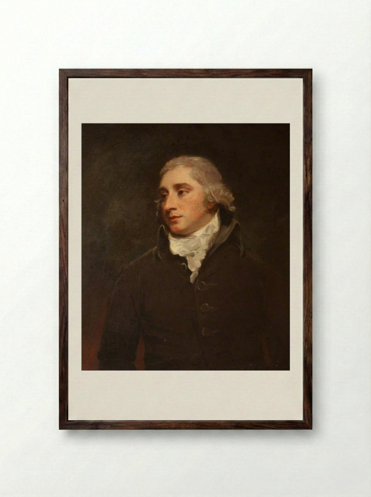 Sir John Trevelyan, 5th Bt - George Romney - Framed Print Dark Wood