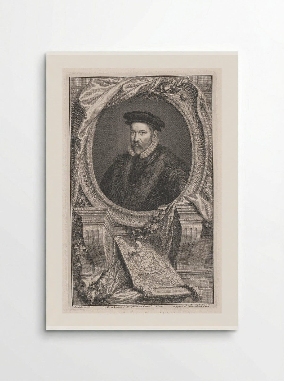 Sir Nicholas Bacon, Lord Keeper - Jacobus Houbraken - Poster