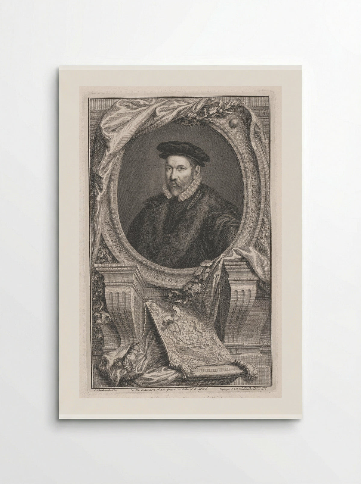 Sir Nicholas Bacon, Lord Keeper - Jacobus Houbraken - Poster