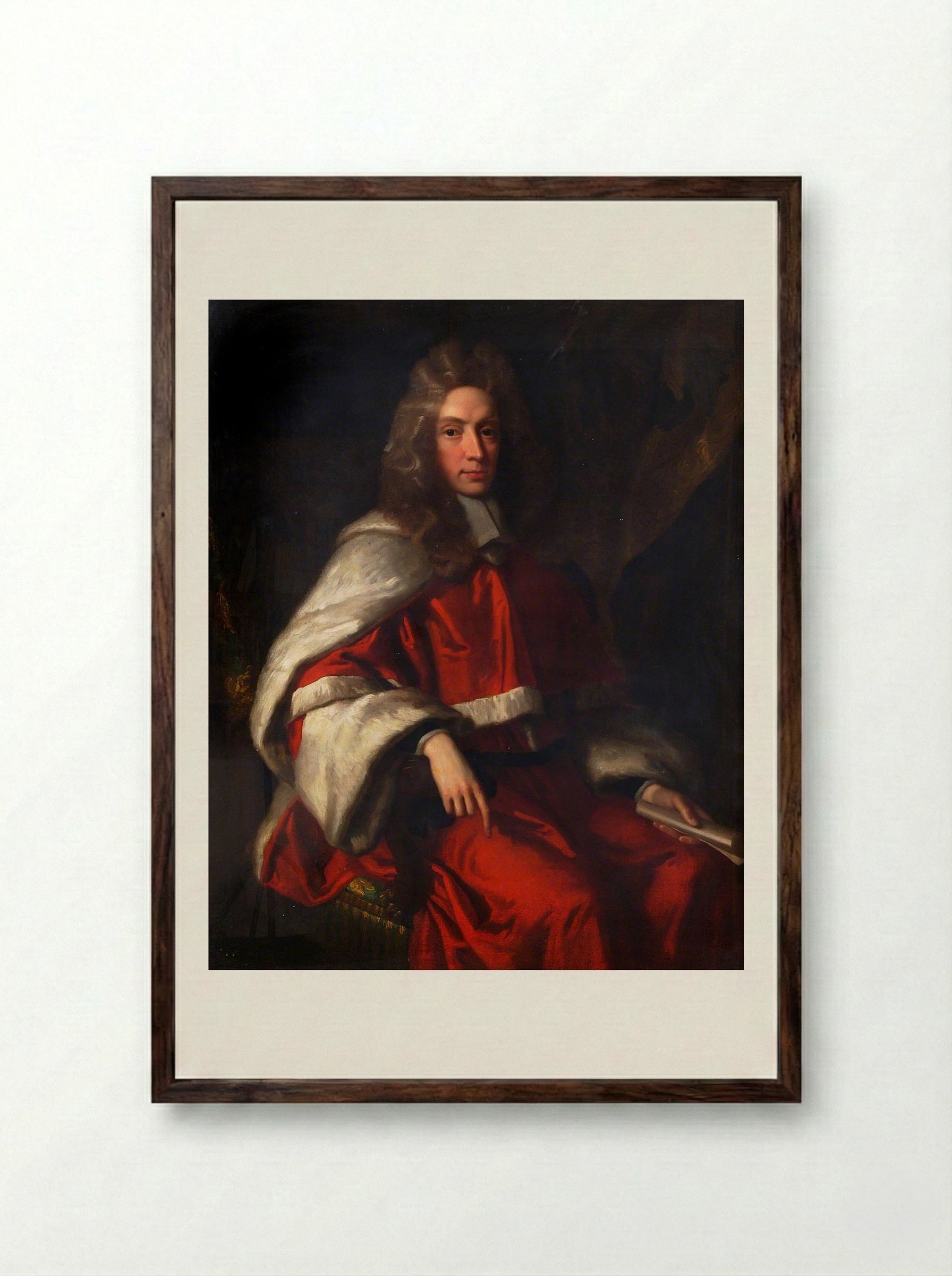 Sir Peyton Ventris - John Riley - Framed Print Dark Wood