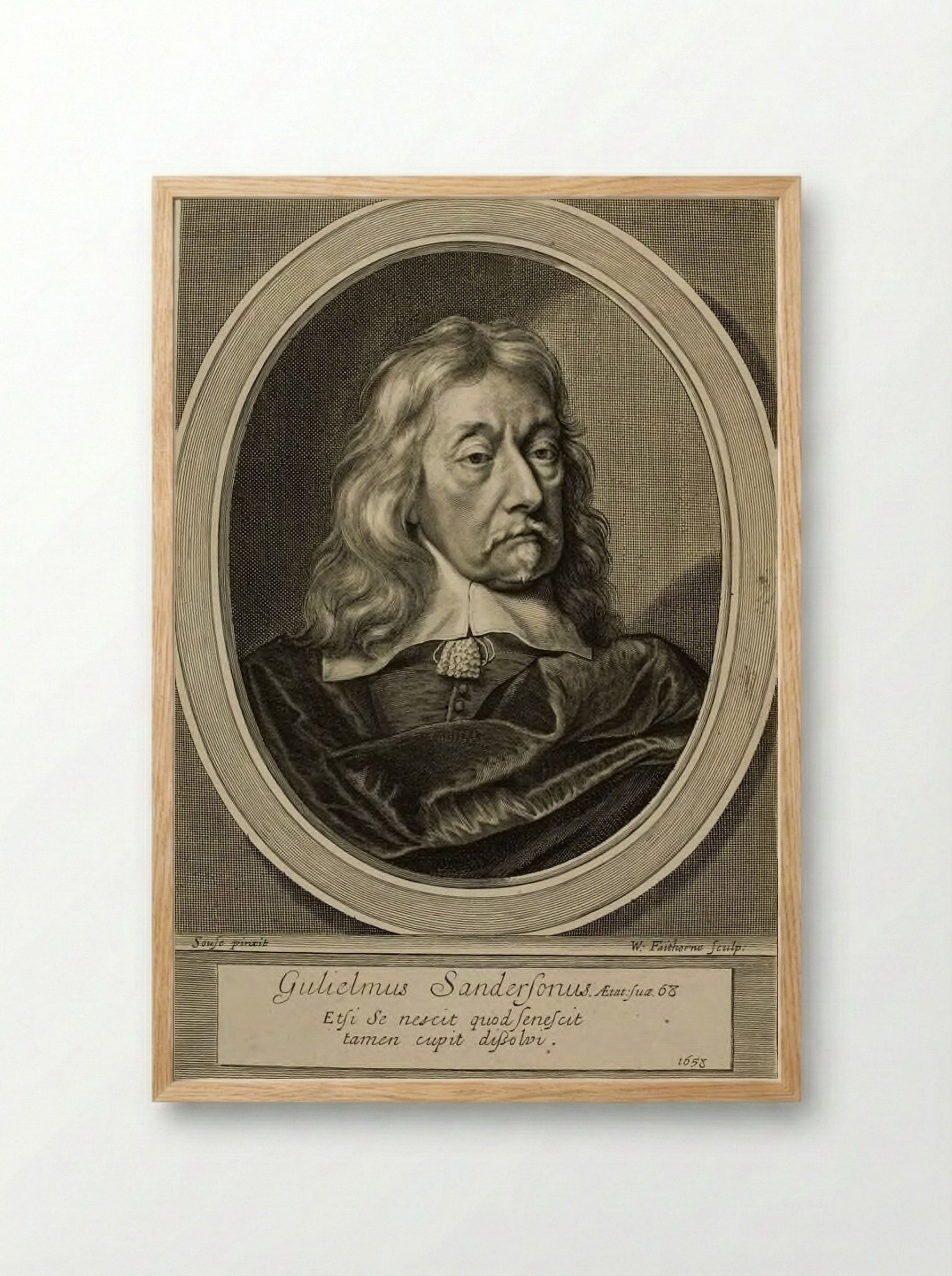 Sir William Sanderson - William Faithorne the Elder - Framed Print Wood