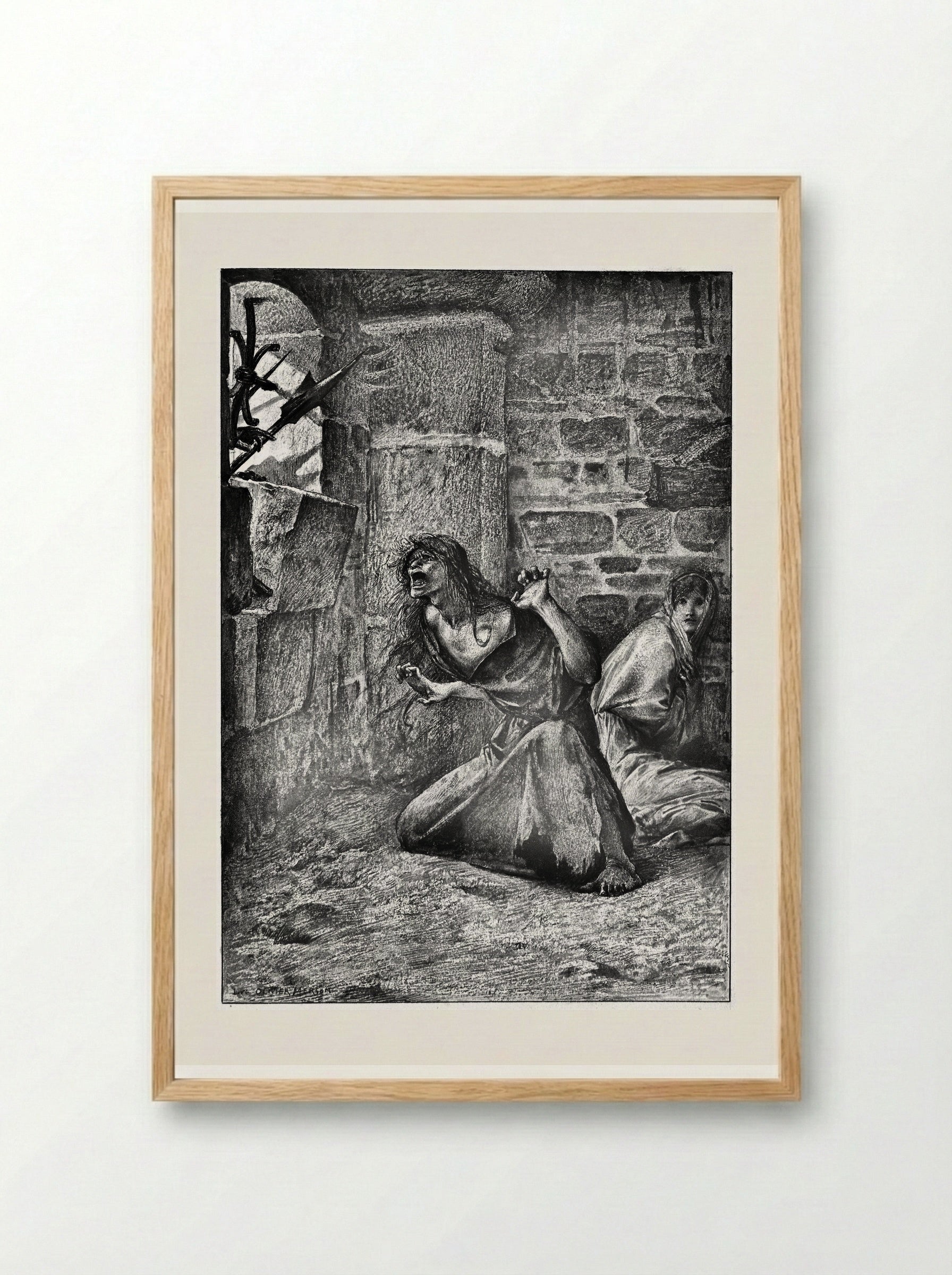 Sister Gudule and Esmeralda - Luc-Olivier Merson - Framed Print Wood