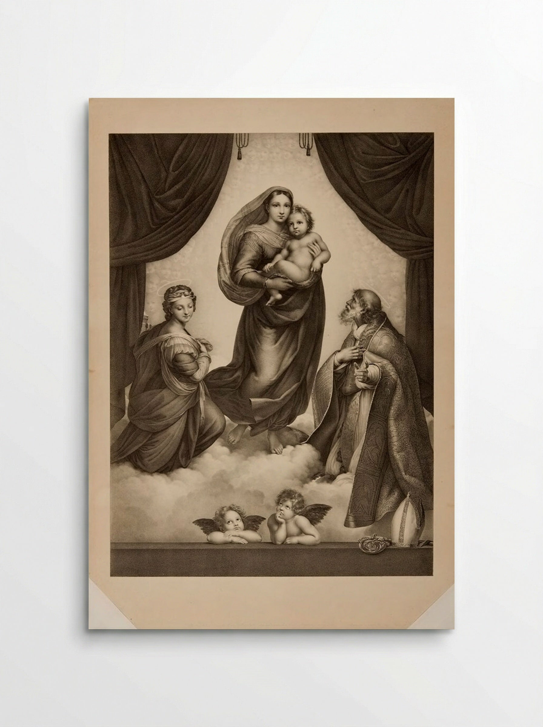 Sistine Madonna (After Raphael) - Hyacinthe Louis Victor J.-B. Aubry-Lecomte - Poster