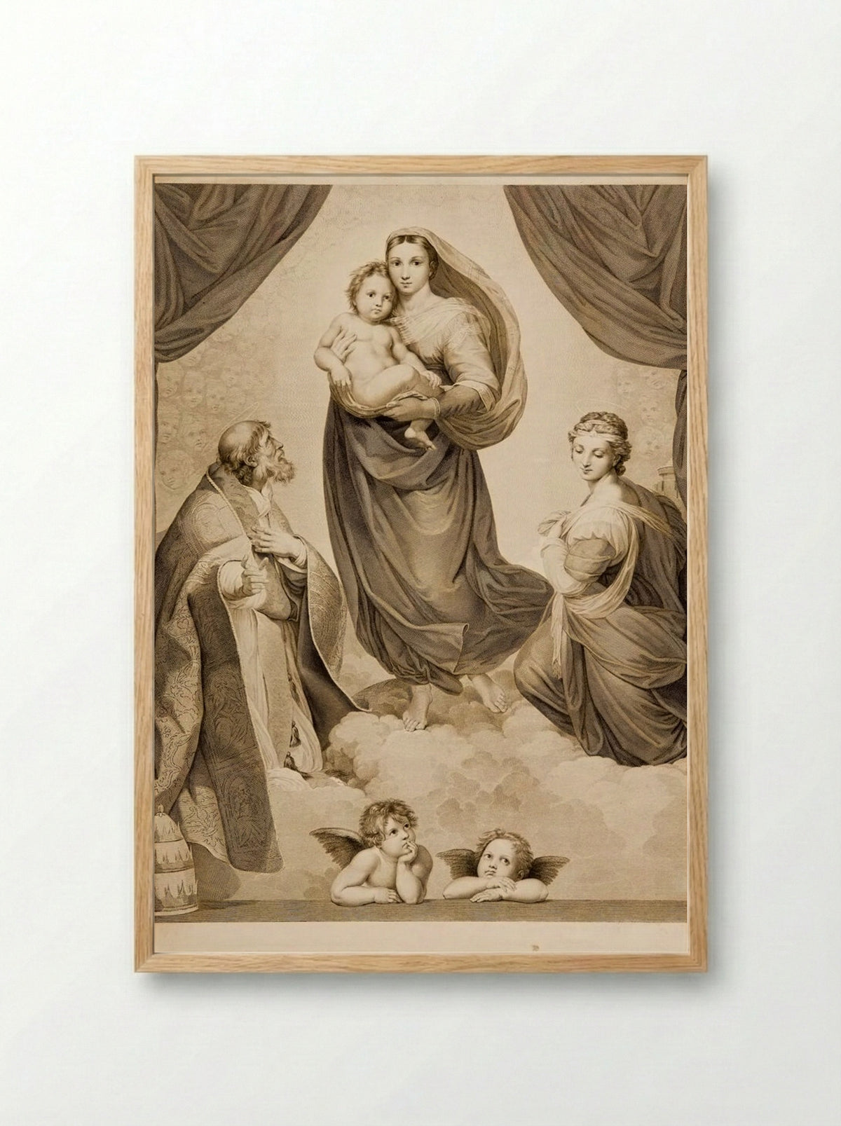 Sistine Madonna - Johann Friedrich Wilhelm Müller - Framed Print Wood
