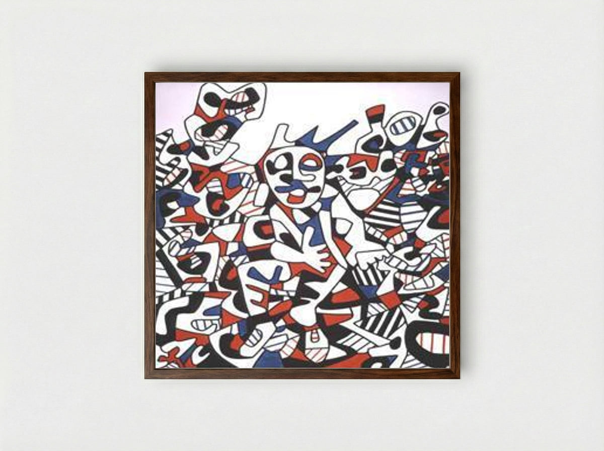Site to the man sitting - Jean Dubuffet - Framed Print Dark Wood