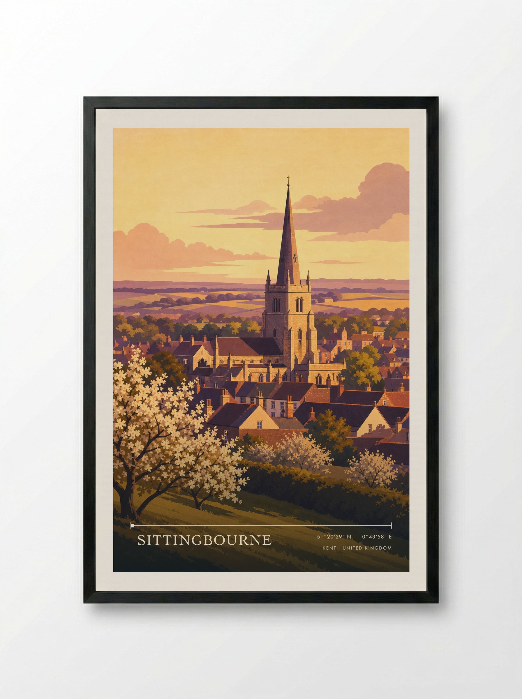 Sittingbourne Kent United Kingdom Travel Poster - Framed Print Black