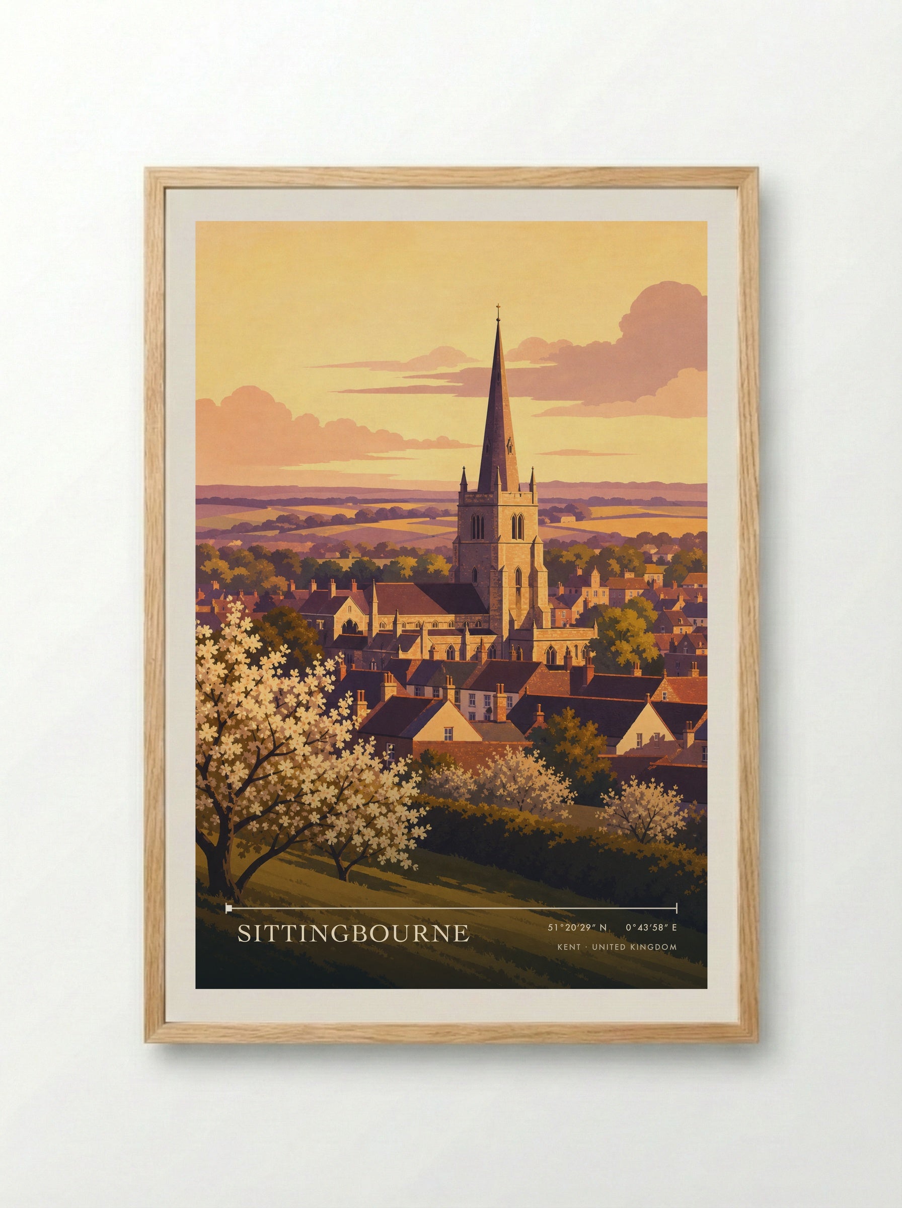 Sittingbourne Kent United Kingdom Travel Poster - Framed Print Wood