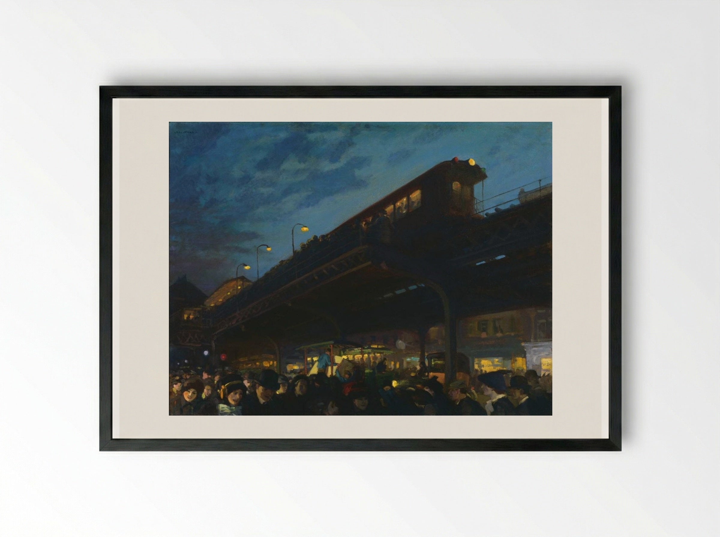 Six O'Clock, Winter - John French Sloan - Framed Print Black