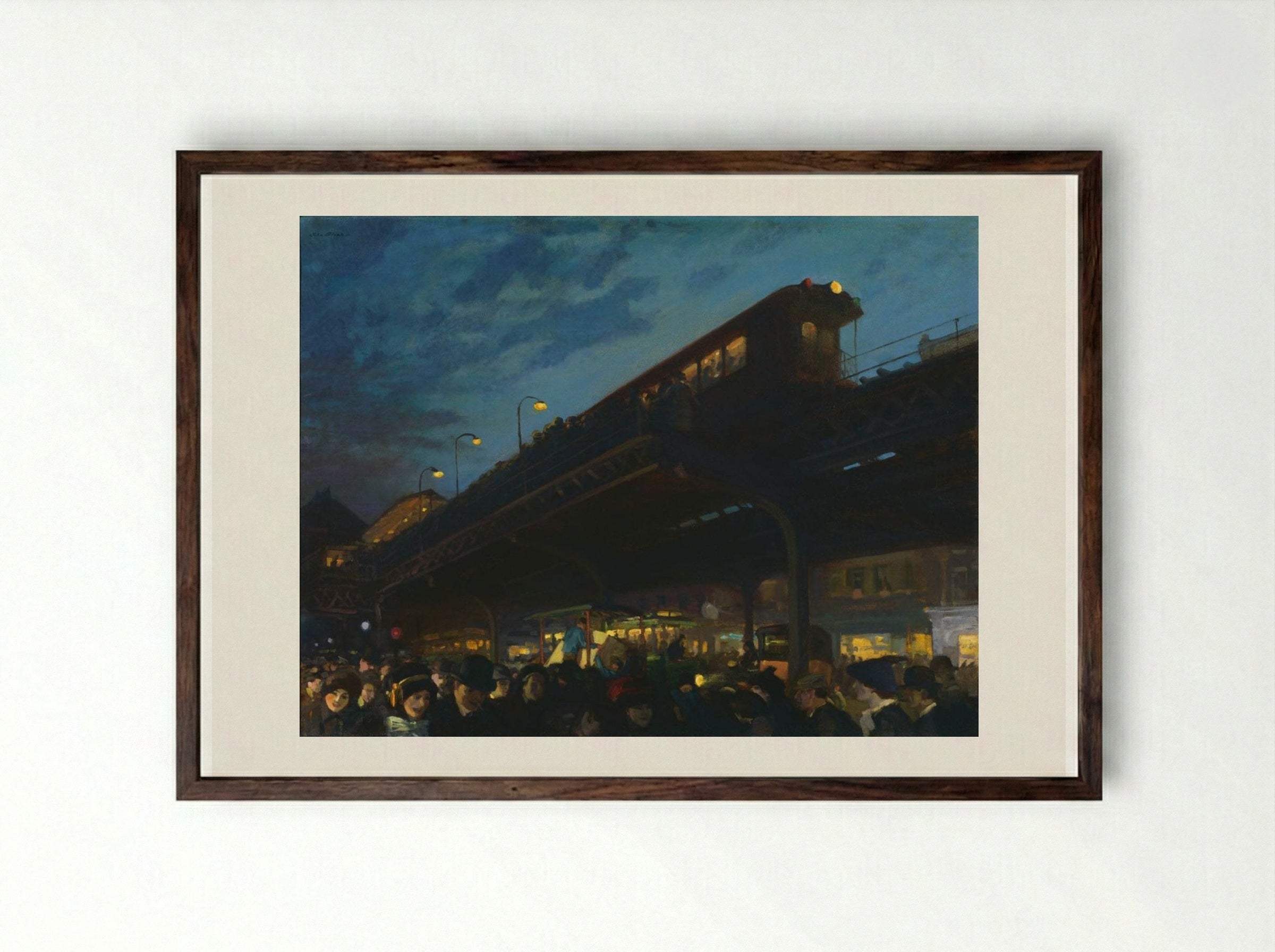 Six O'Clock, Winter - John French Sloan - Framed Print Dark Wood