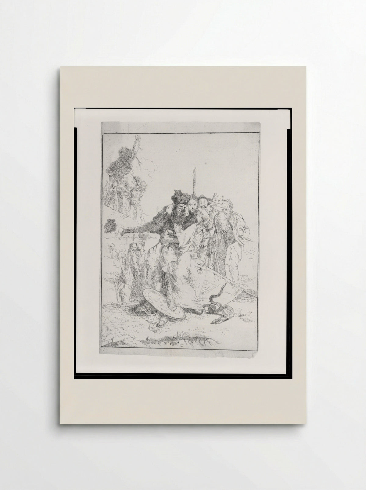 Six People Standing, Watching a Serpent - Giovanni Battista Tiepolo - Poster