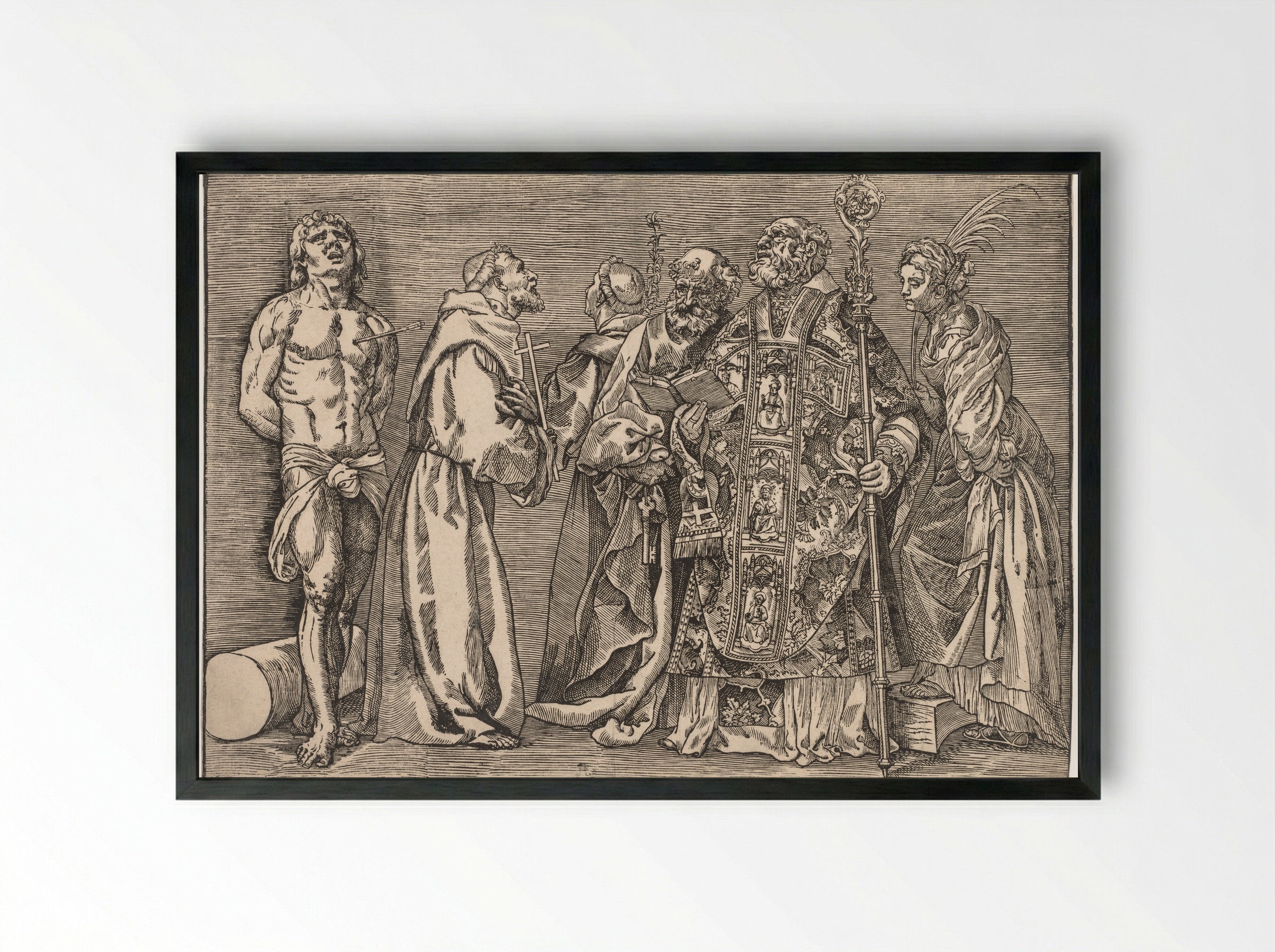 Six Saints - Nicolò Boldrini - Framed Print Black