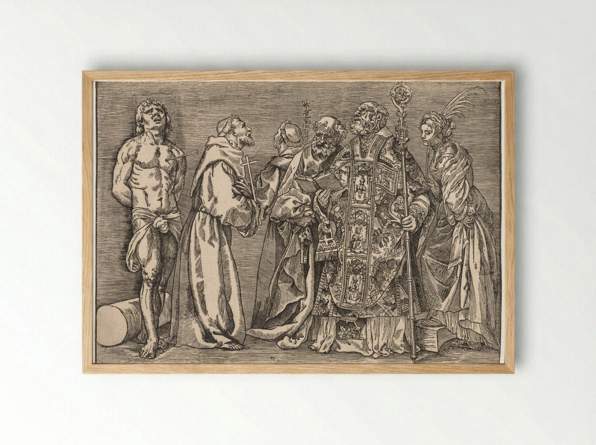 Six Saints - Nicolò Boldrini - Framed Print Wood