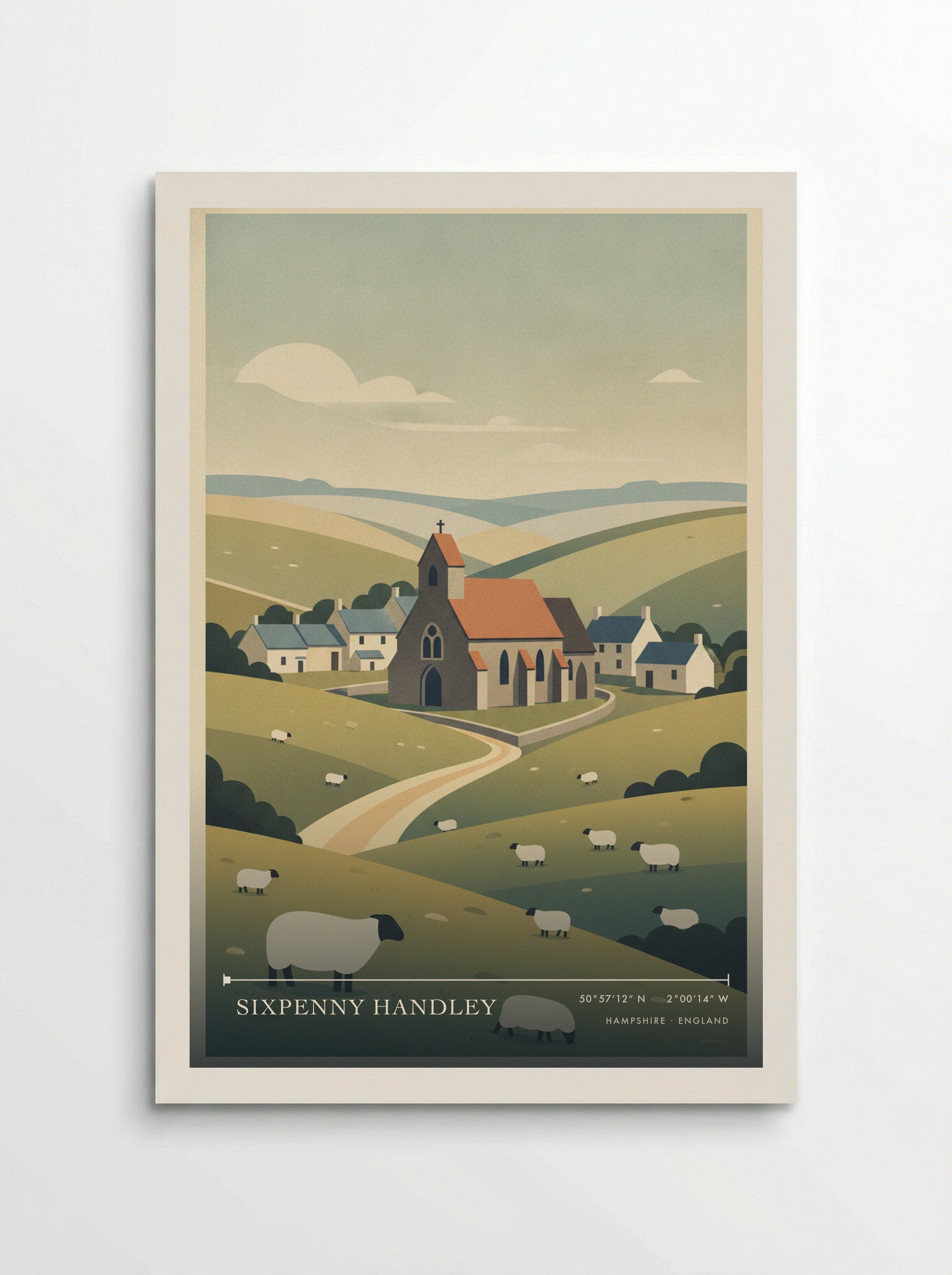 Sixpenny Handley Hampshire England Travel Poster - Poster