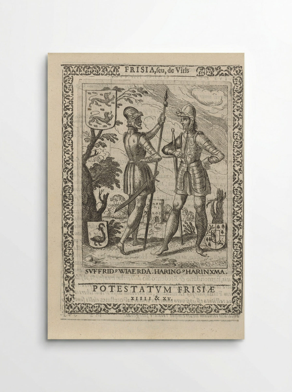 Sjoerd Wiarda en Haring Haringsma, 14e en 15e potestaat van Friesland - Pieter Feddes van Harlingen - Poster