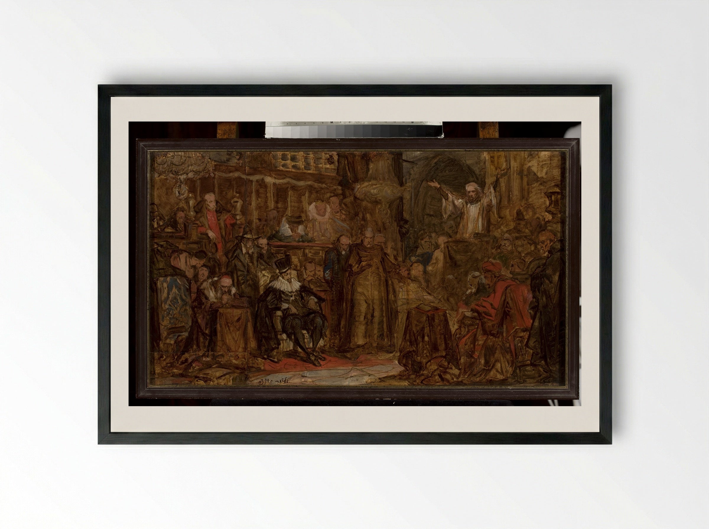 Skarga's Sermon - Jan Matejko - Framed Print Black