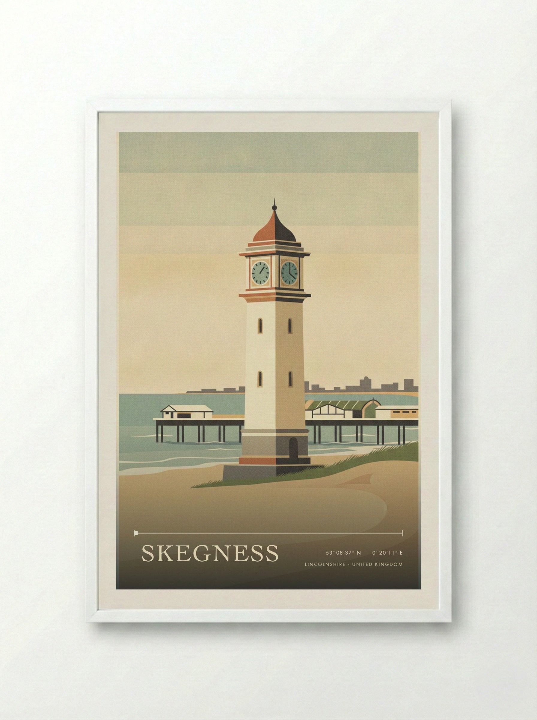Skegness Lincolnshire United Kingdom Travel Poster - Framed Print White