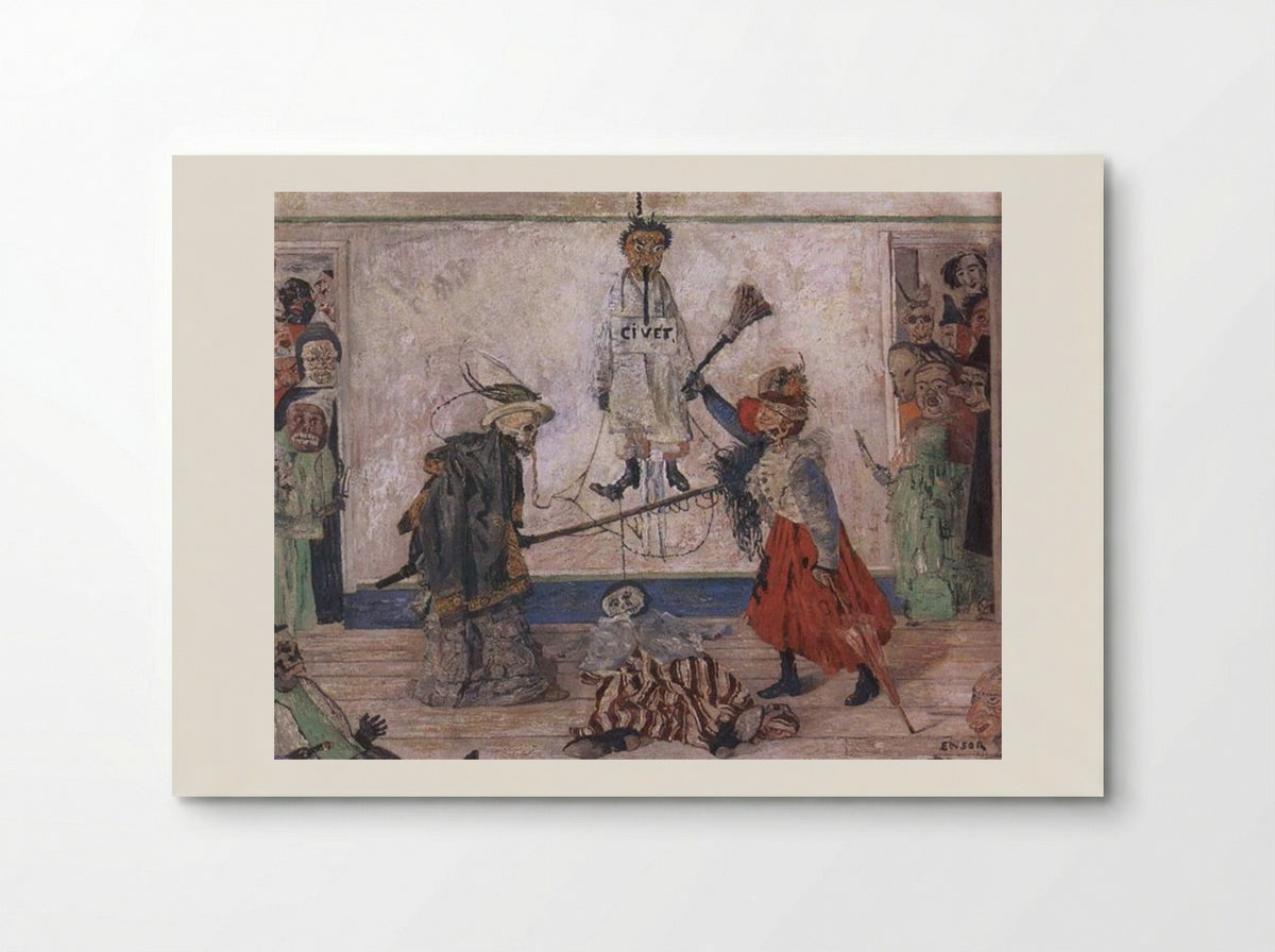 Skeletons Fighting over a Hanged Man - James Ensor - Poster
