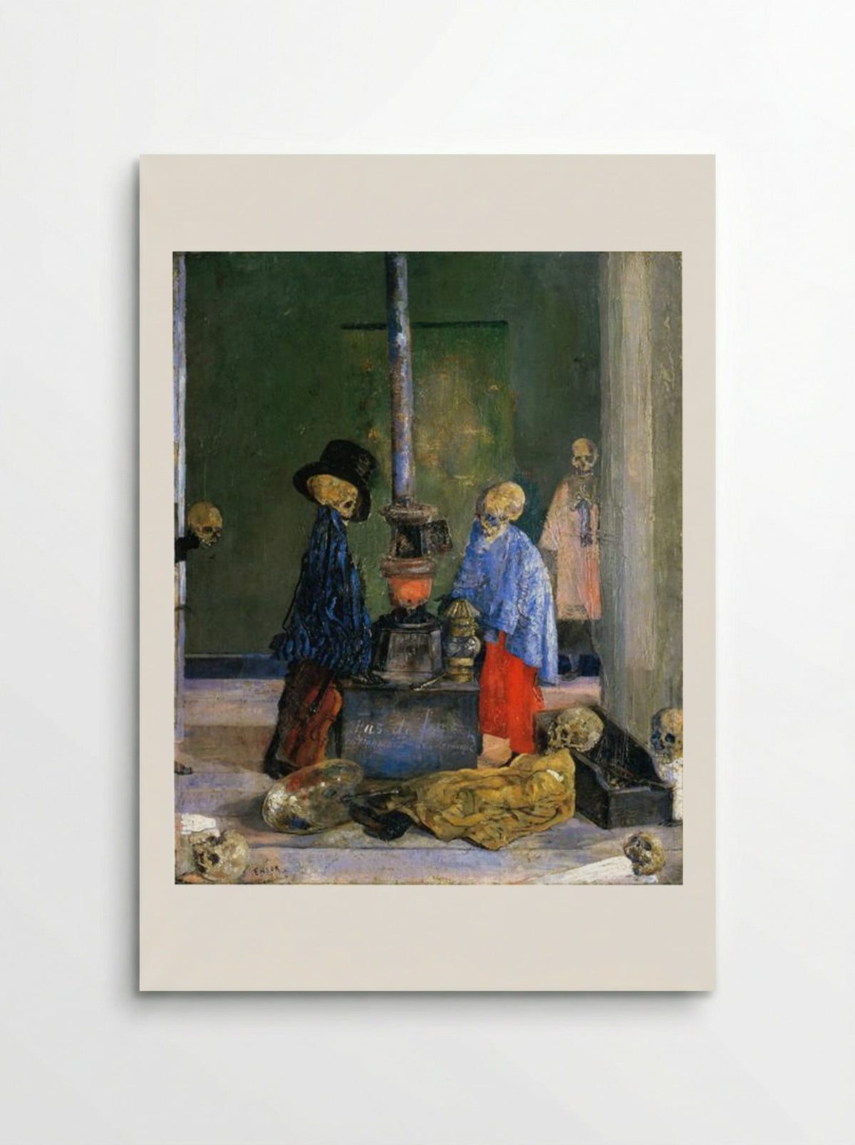 Skeletons Trying to Warm Themselves - James Ensor - Poster