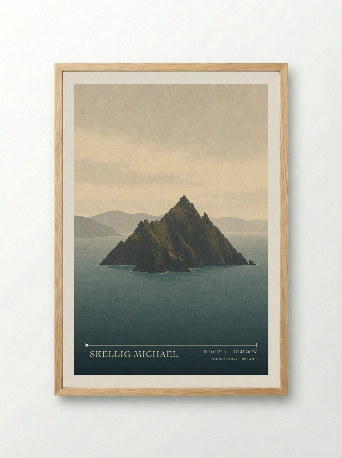 Skellig Michael Travel Poster Artwork - Framed Print Wood